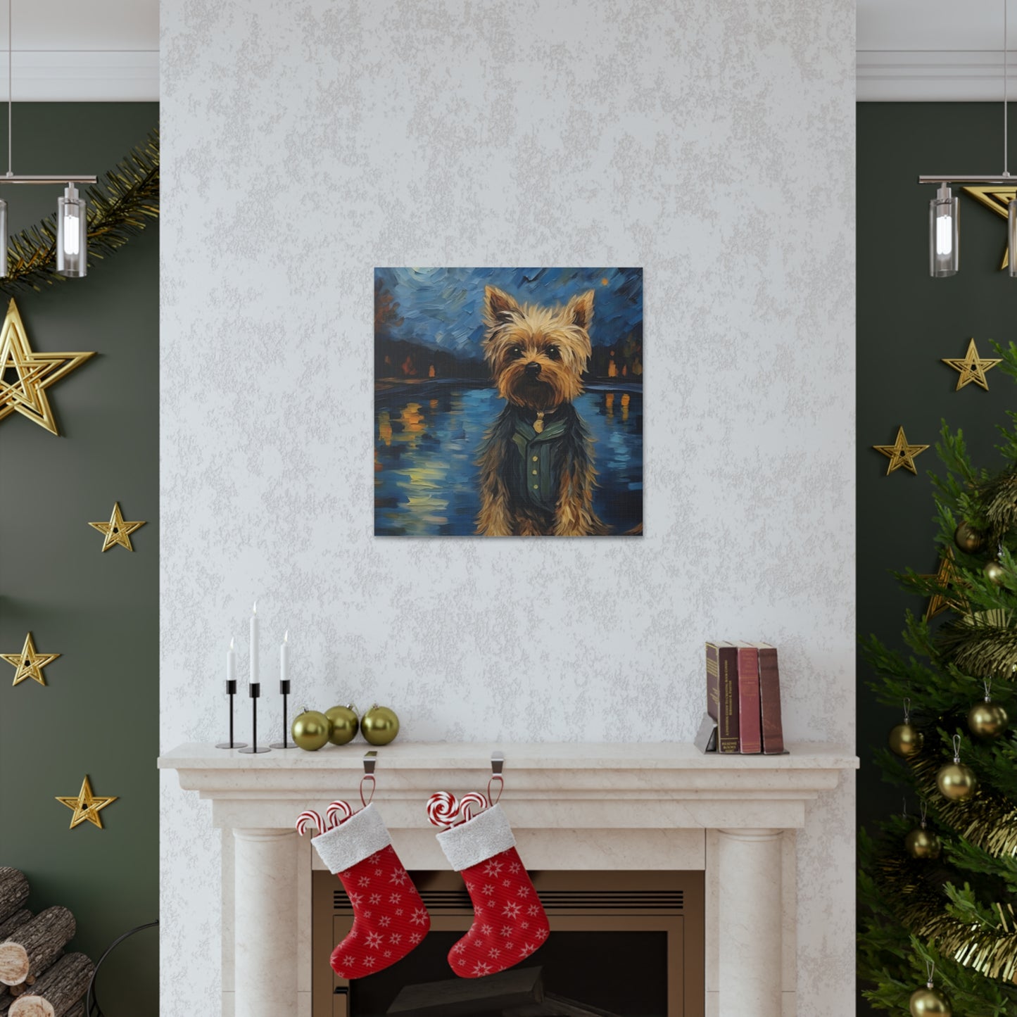 Yorkie Van Gogh Canvas Print