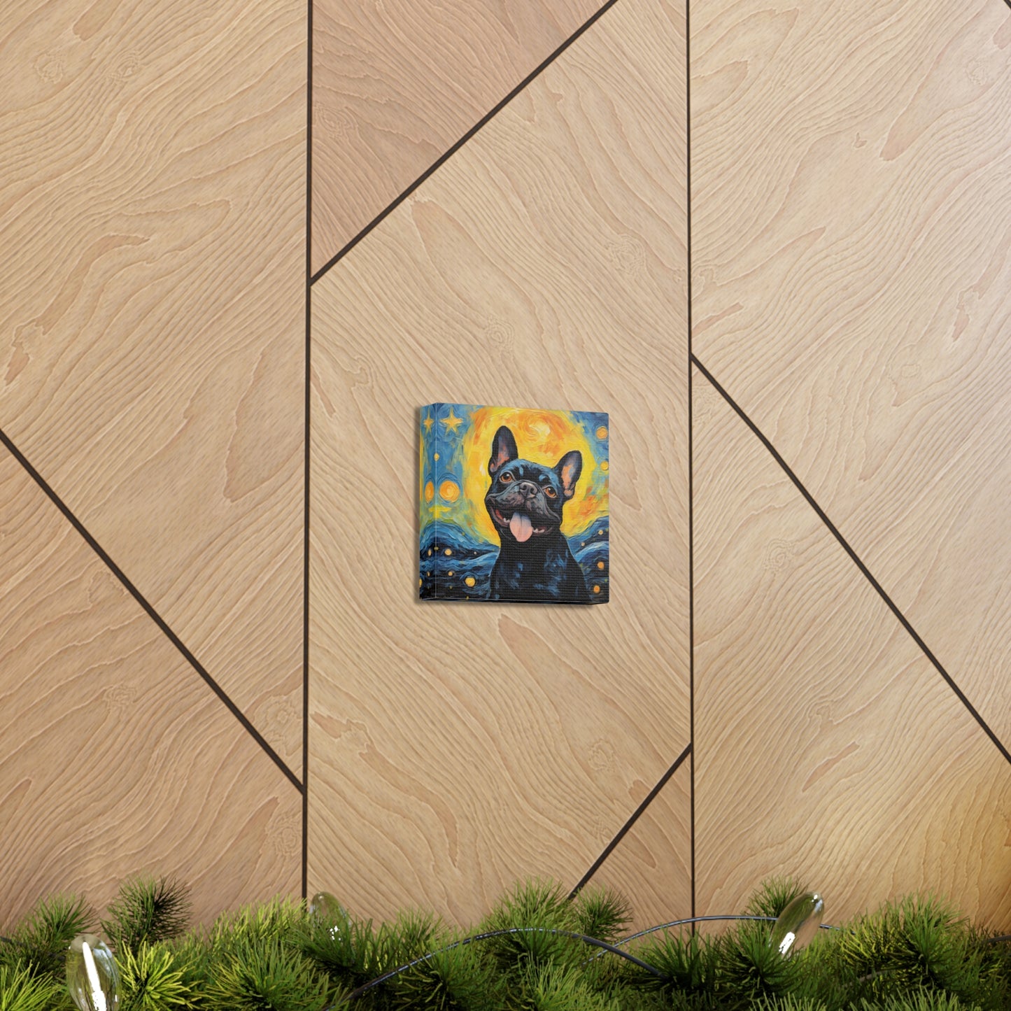 French Bulldog Van Gogh Canvas Print