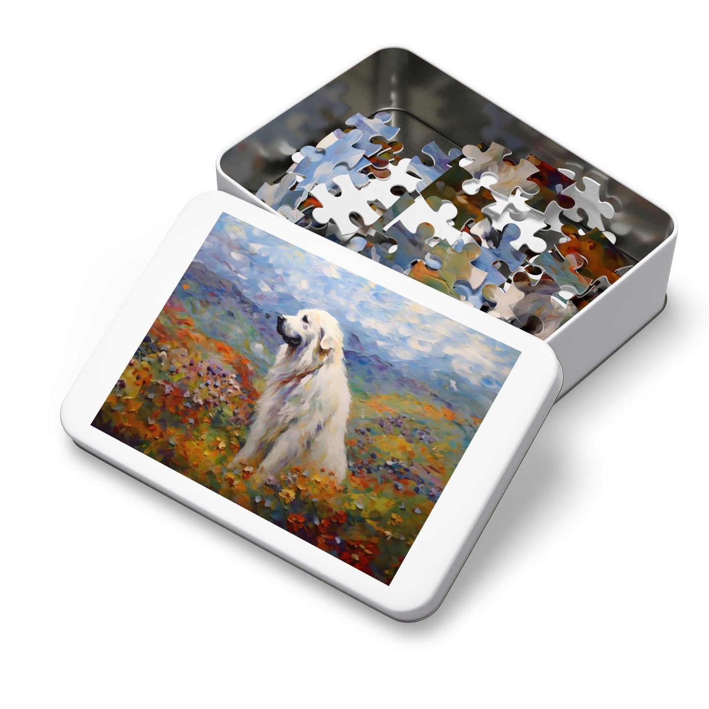 Great Pyrenees Monet Puzzle (30, 110, 252, 500,1000-Piece)