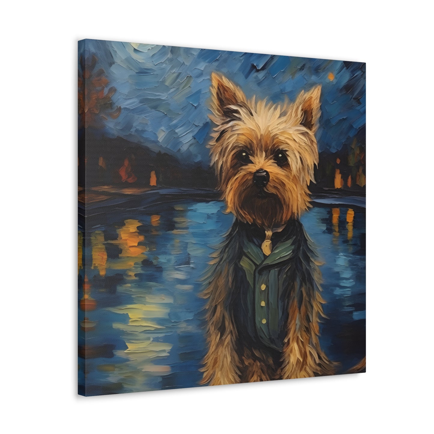 Yorkie Van Gogh Canvas Print