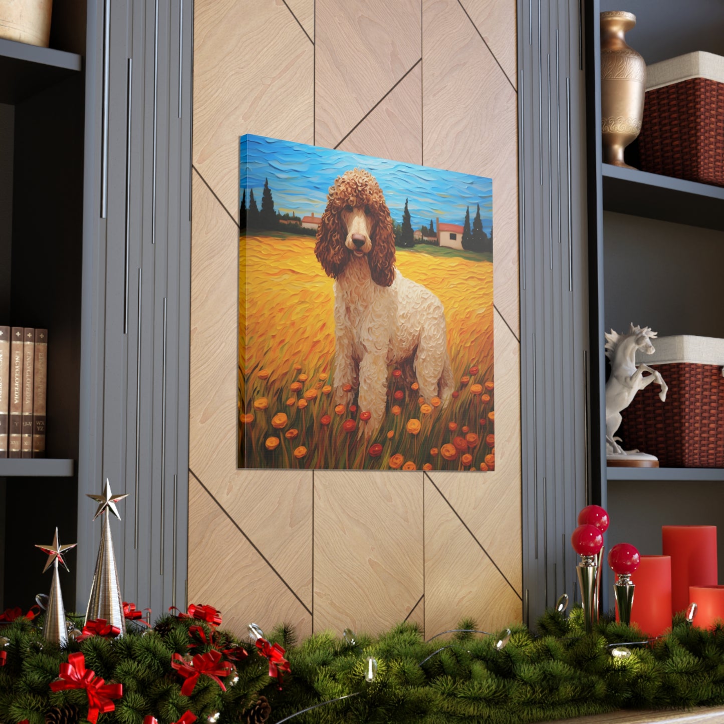 Standard Poodle Van Gogh Canvas Print