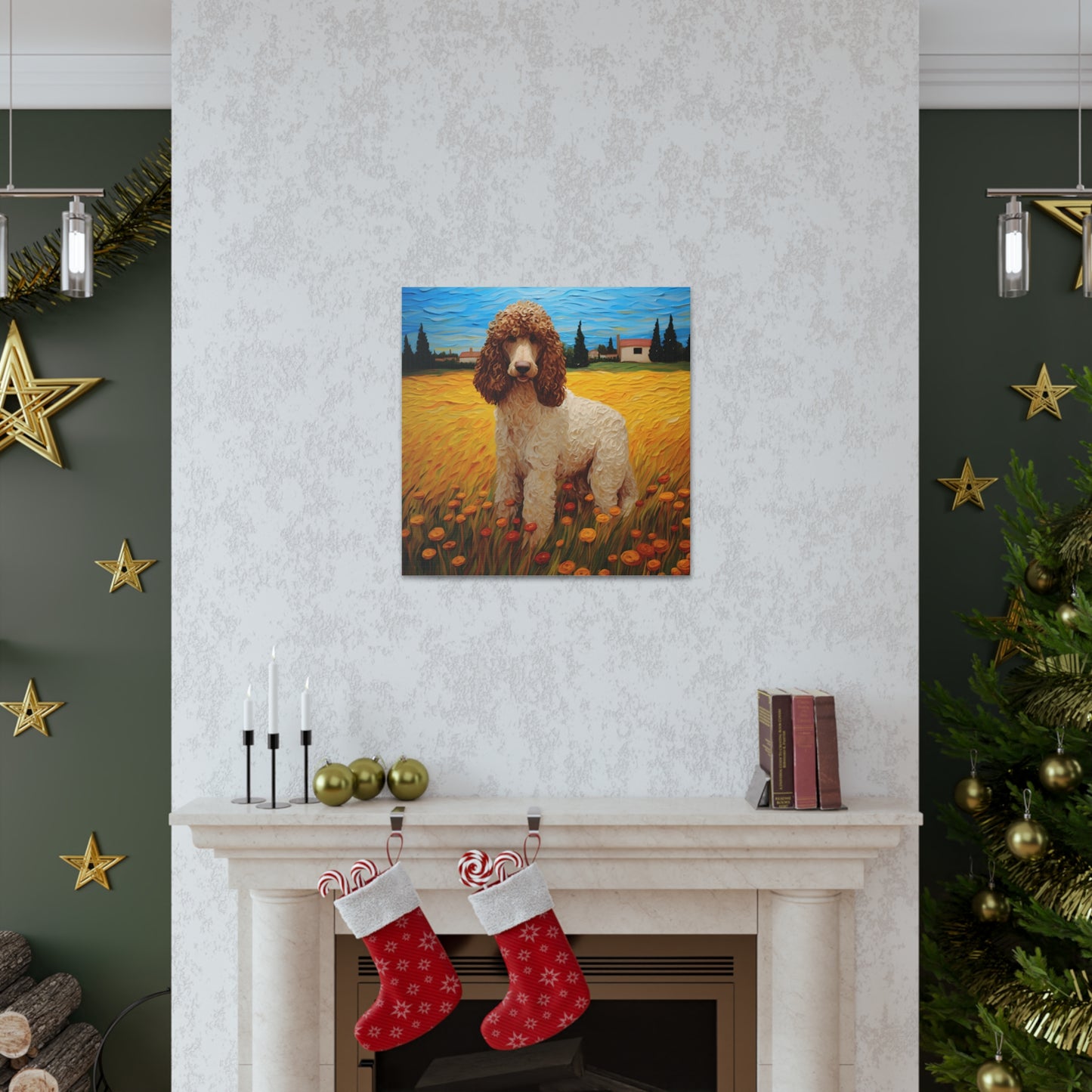 Standard Poodle Van Gogh Canvas Print