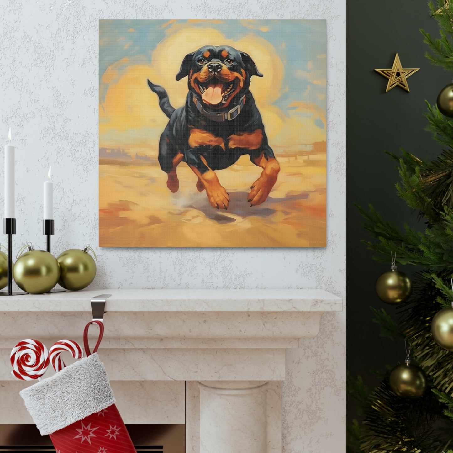 Rottweiler Dalí Canvas Print