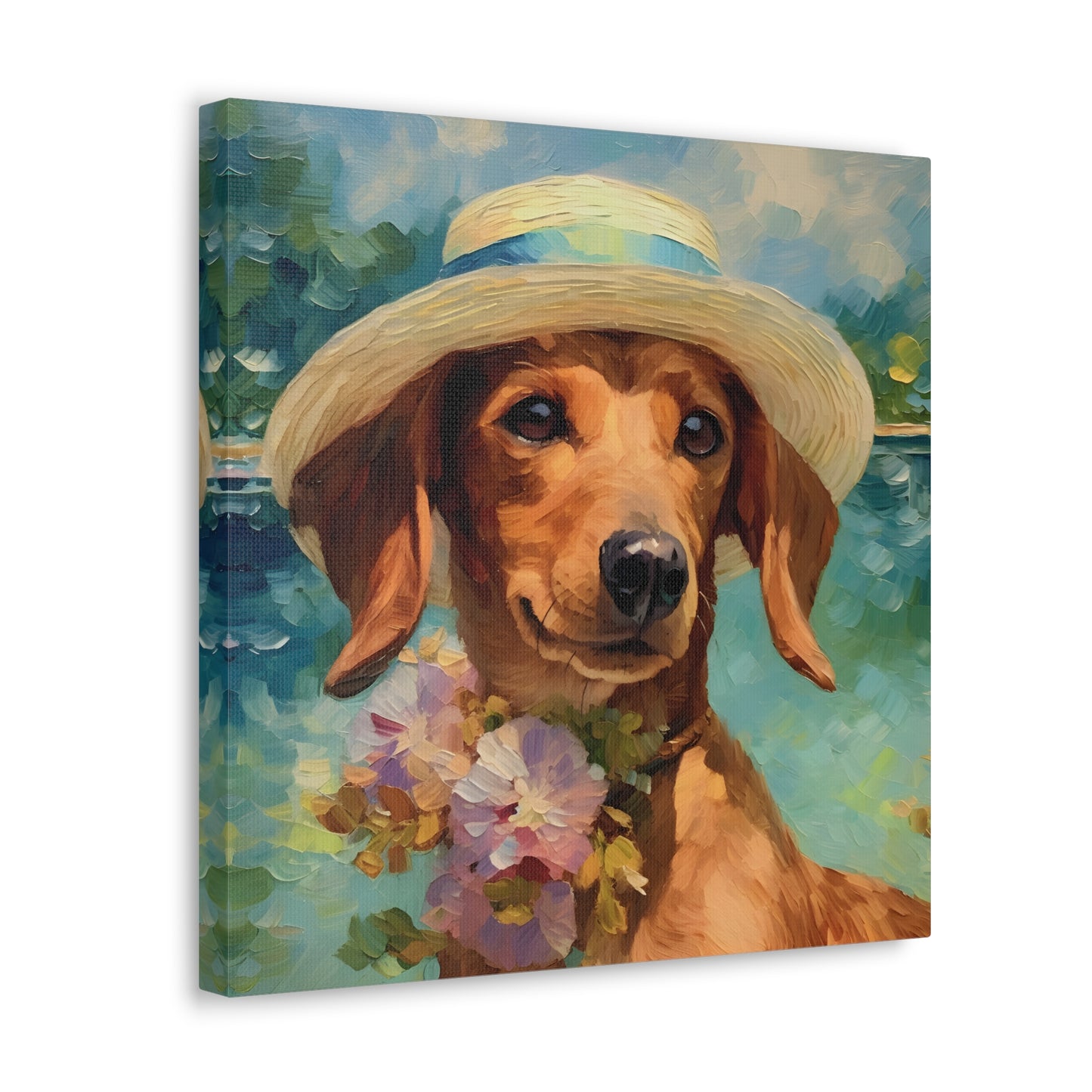 Dachshund Monet Canvas Print