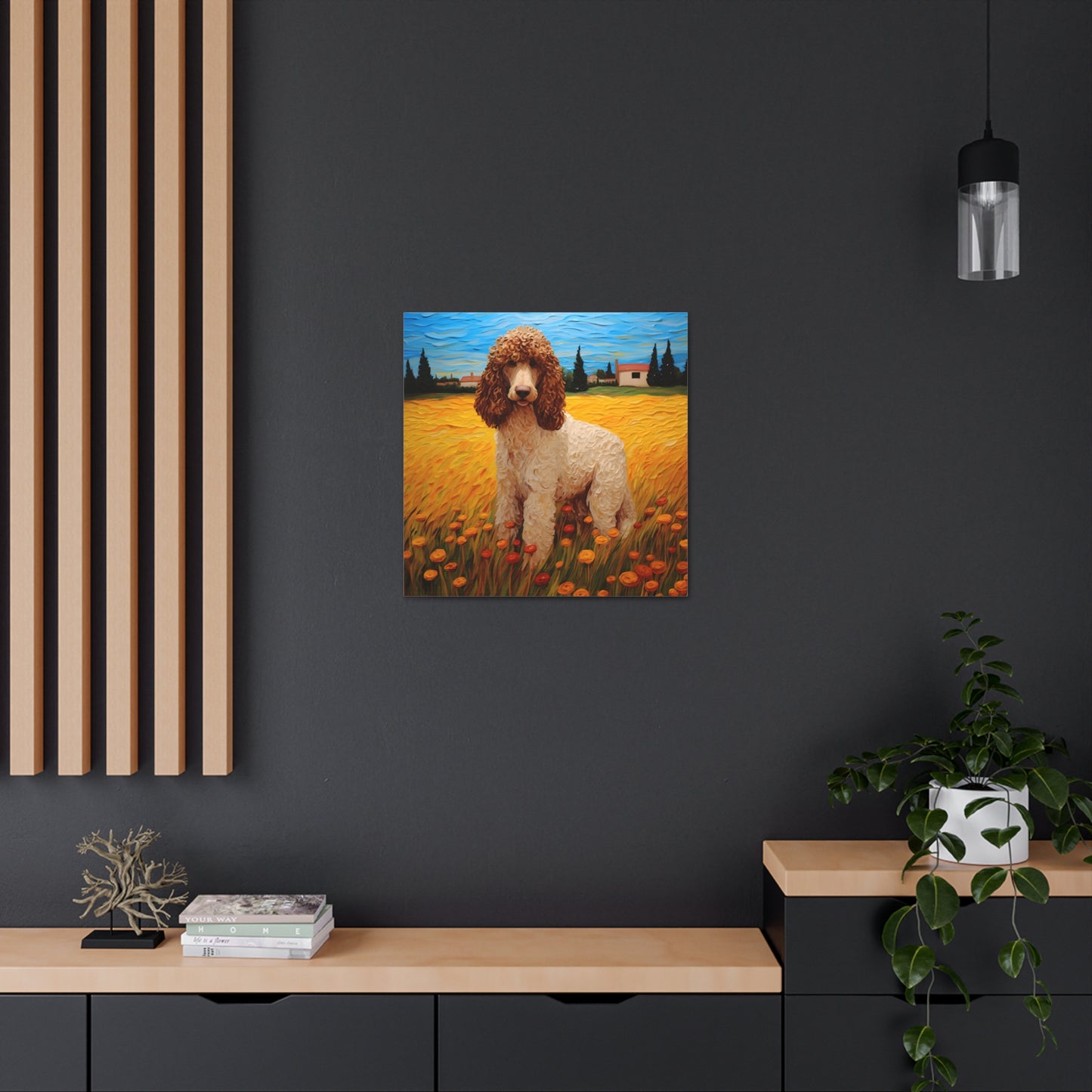 Standard Poodle Van Gogh Canvas Print