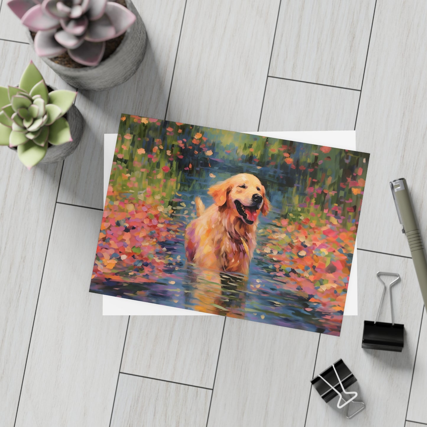 Golden Retriever Monet Postcards