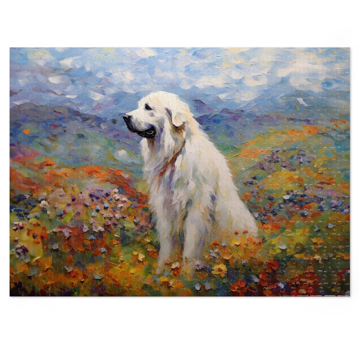 Great Pyrenees Monet Puzzle (30, 110, 252, 500,1000-Piece)