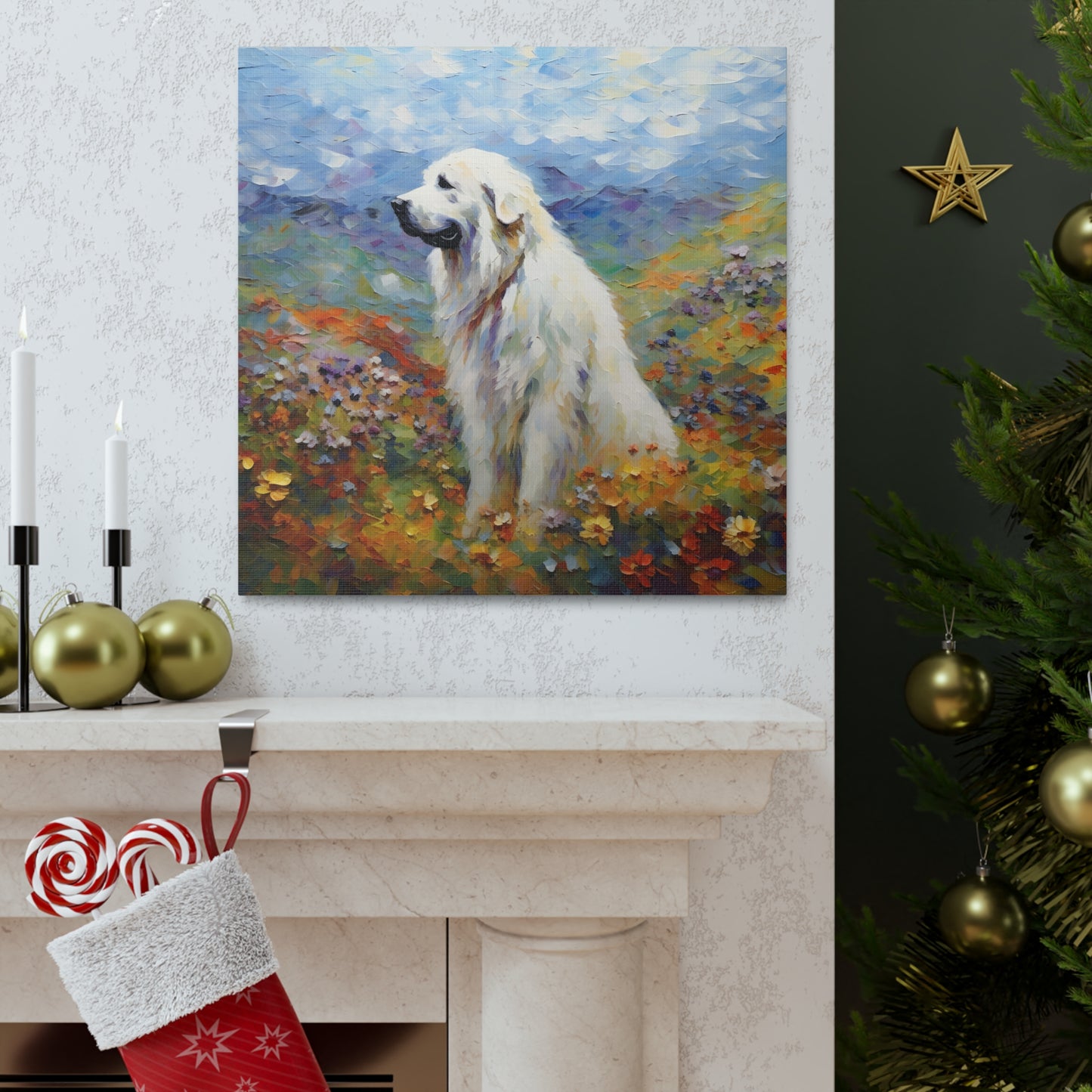 Great Pyrenees Monet Canvas Print