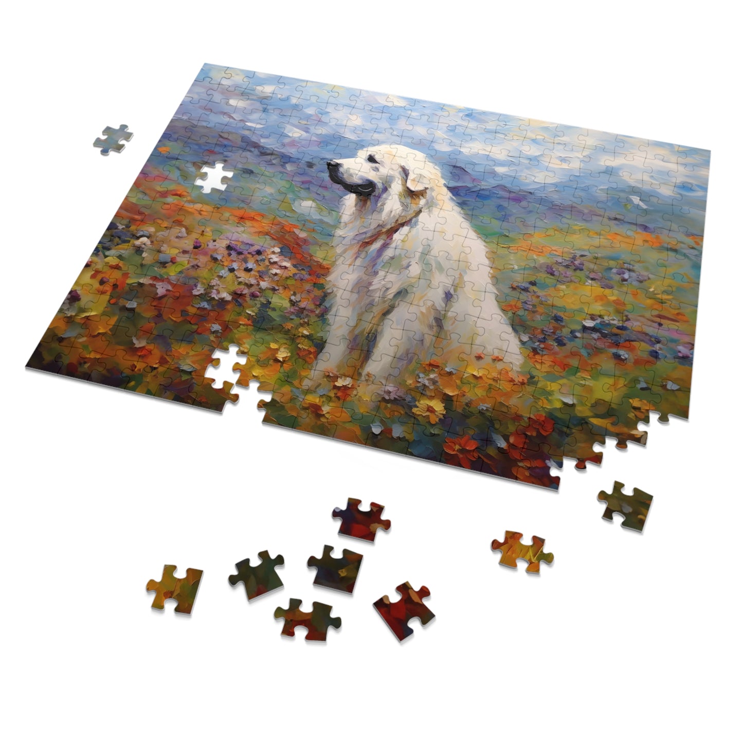 Great Pyrenees Monet Puzzle (30, 110, 252, 500,1000-Piece)