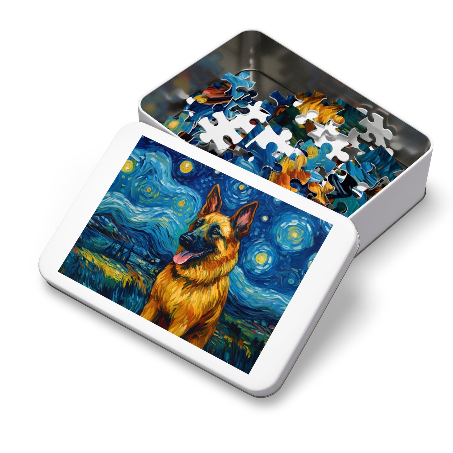 German Shepherd Van Gogh Puzzle (30, 110, 252, 500,1000-Piece)