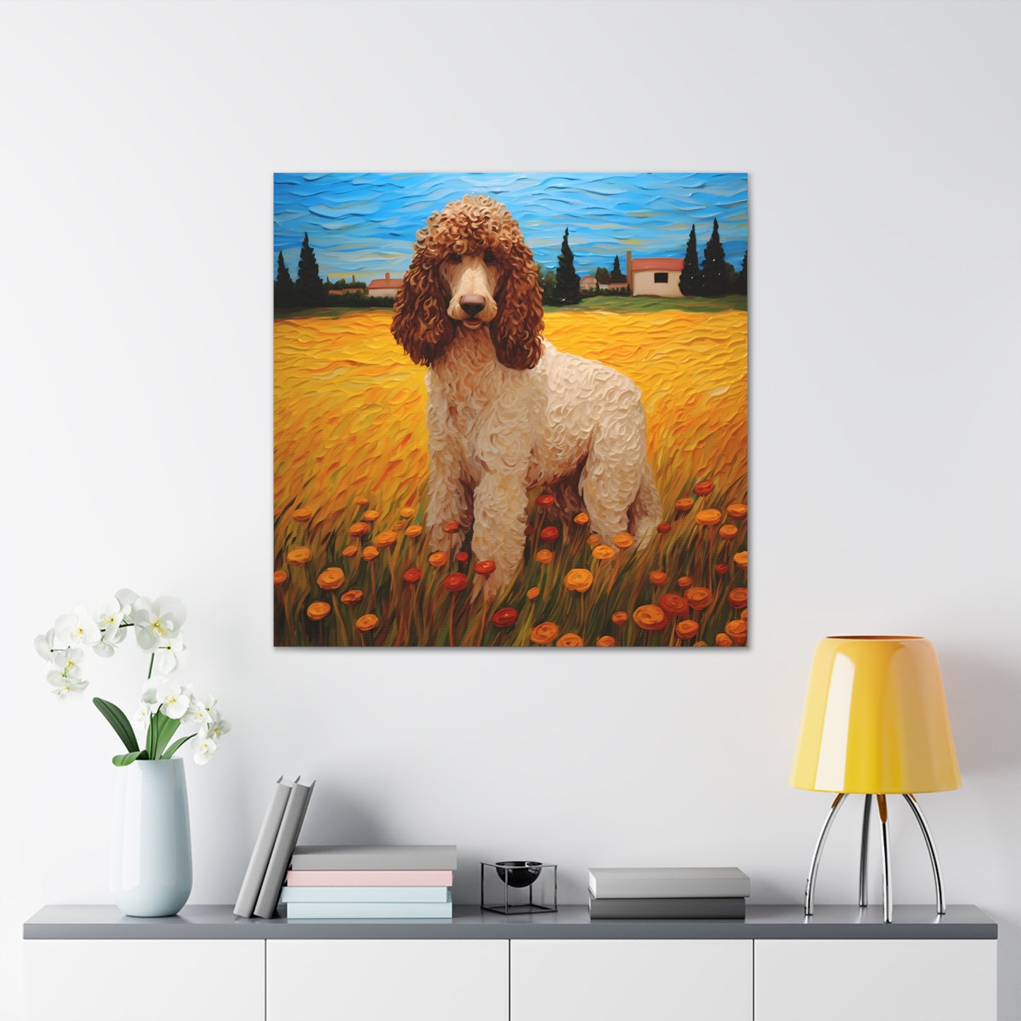 Standard Poodle Van Gogh Canvas Print