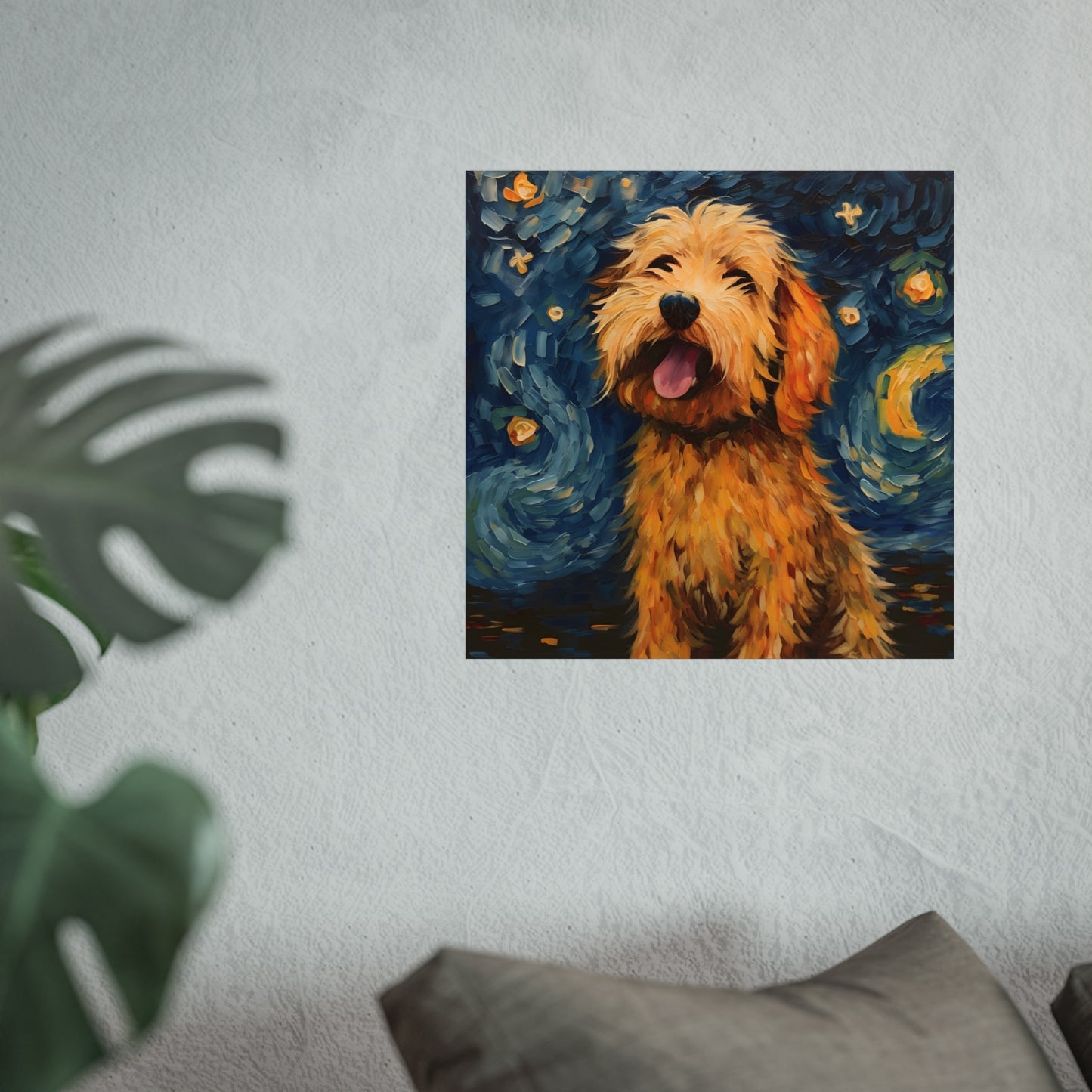 Golden Doodle van Gogh Giclée