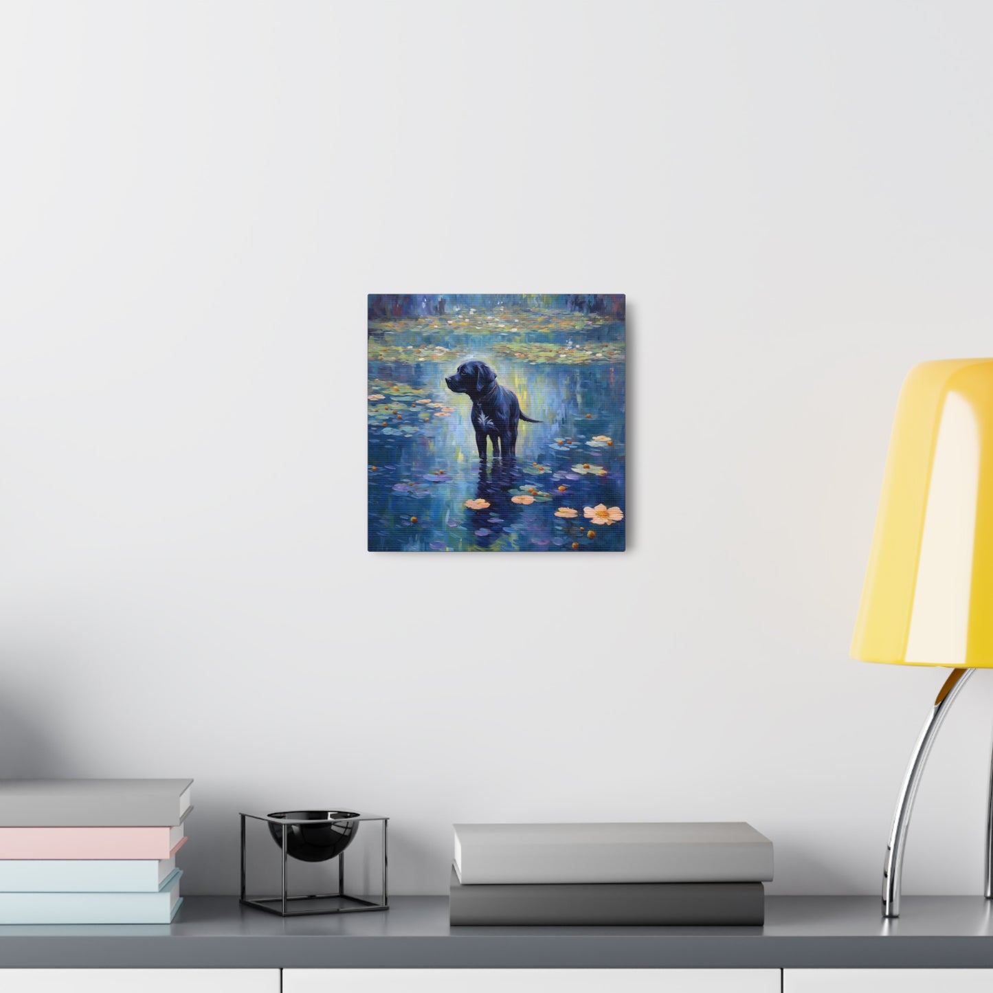 Black Lab Monet Canvas Print