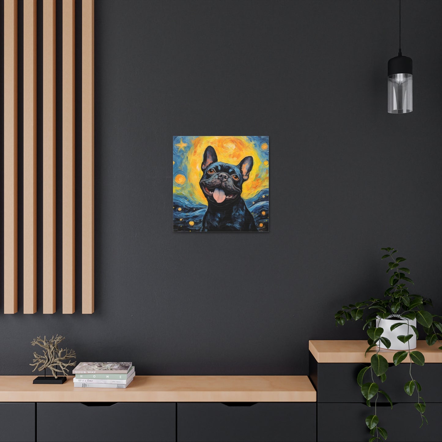 French Bulldog Van Gogh Canvas Print