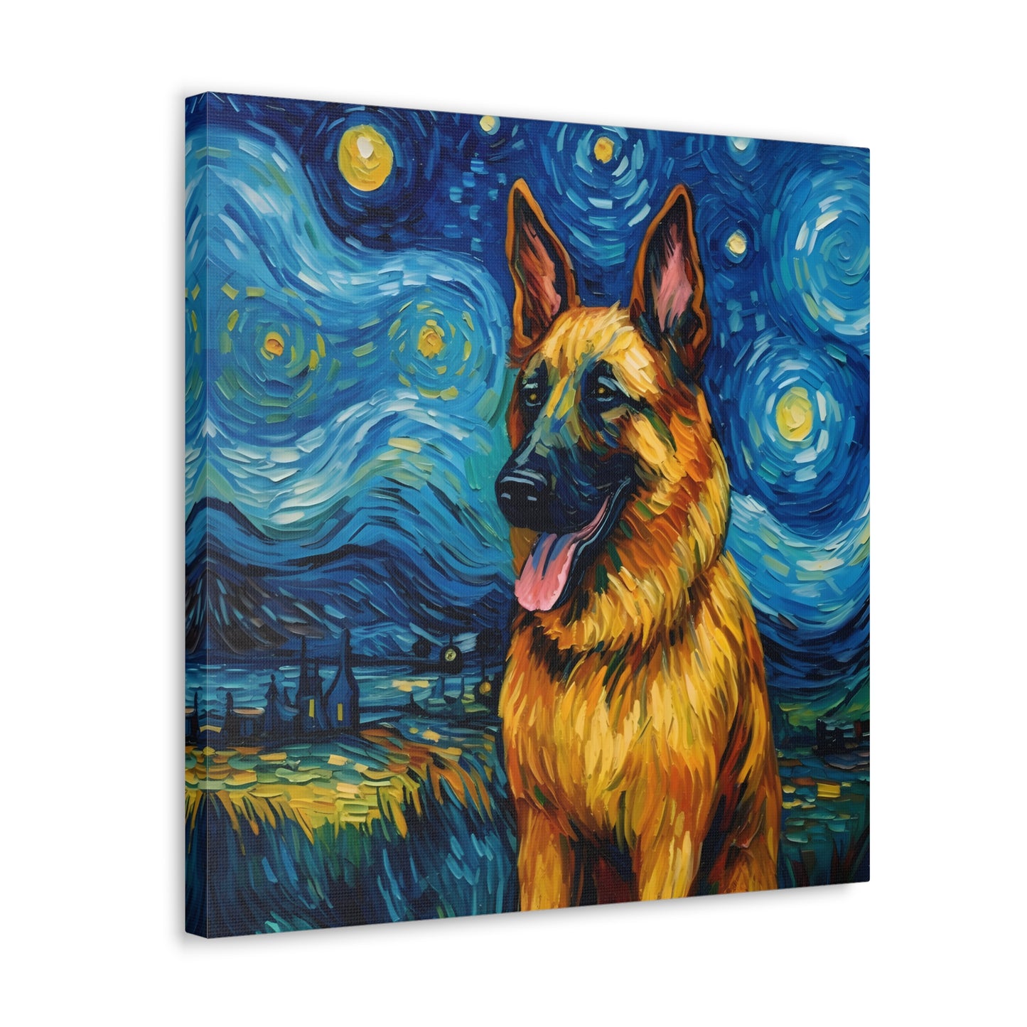 German Shepherd Van Gogh Canvas Print