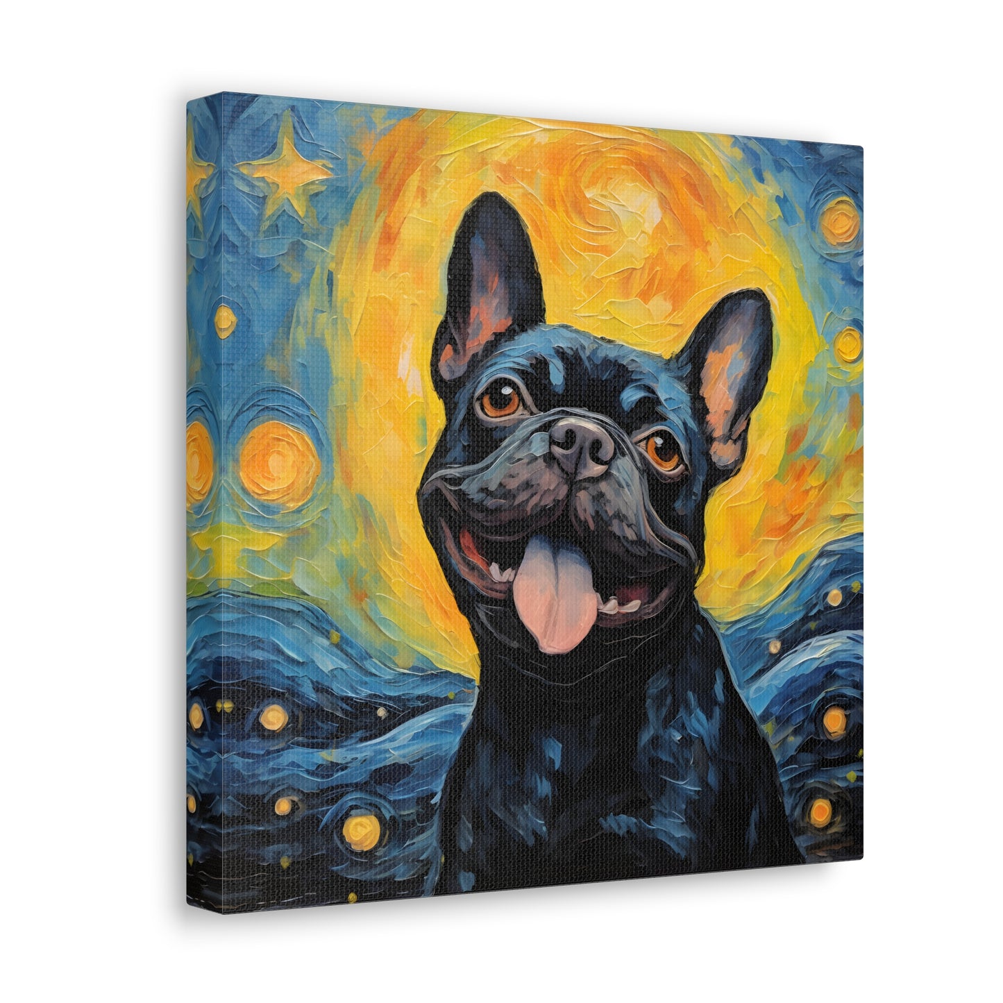 French Bulldog Van Gogh Canvas Print