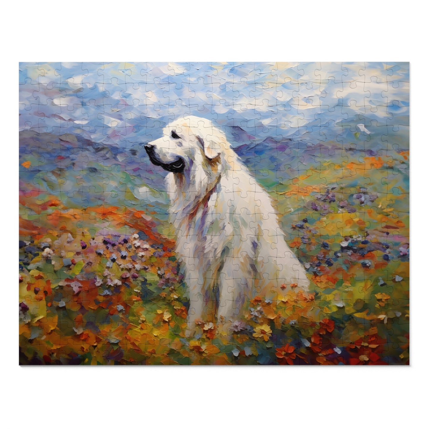 Great Pyrenees Monet Puzzle (30, 110, 252, 500,1000-Piece)