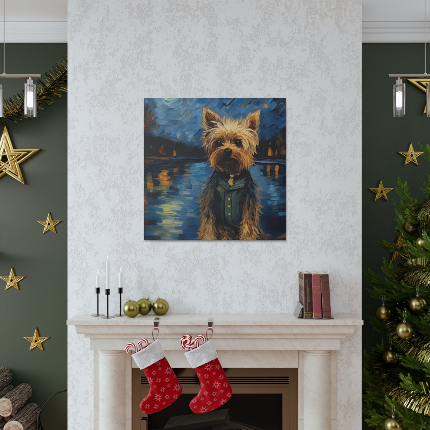 Yorkie Van Gogh Canvas Print