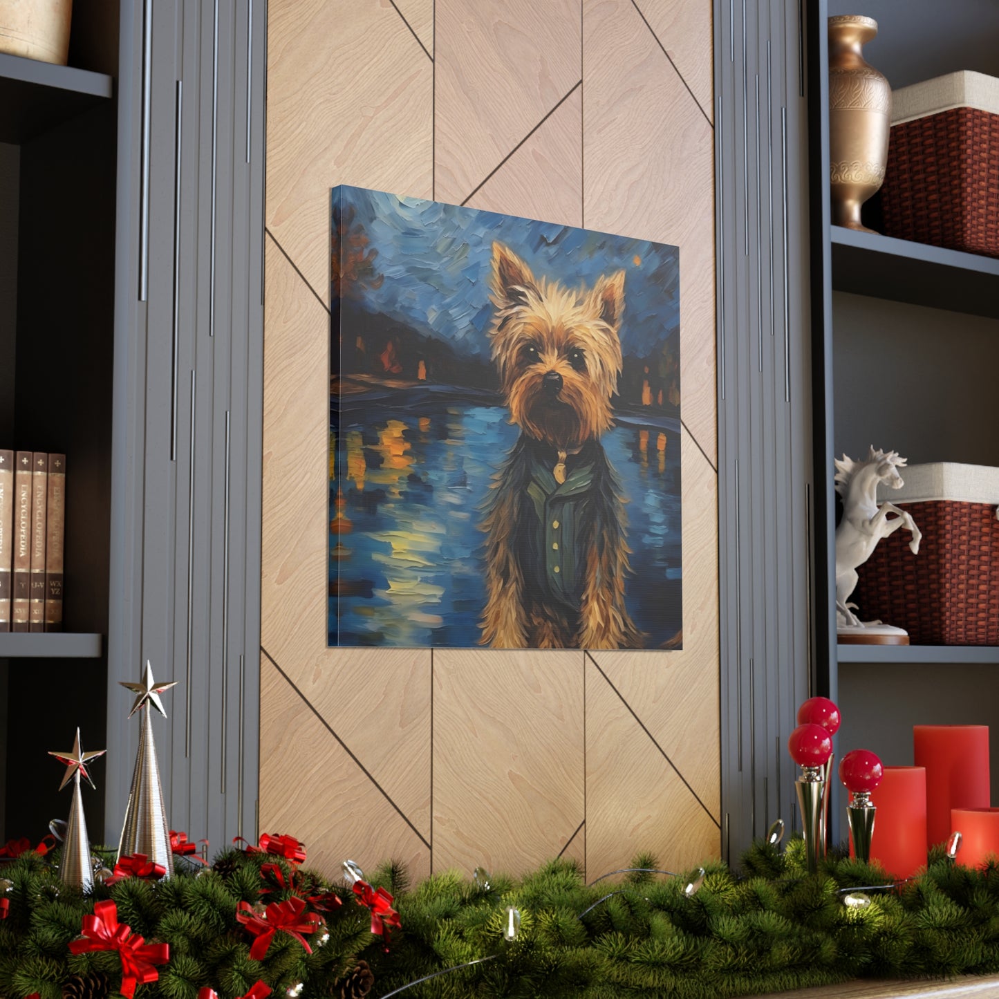 Yorkie Van Gogh Canvas Print