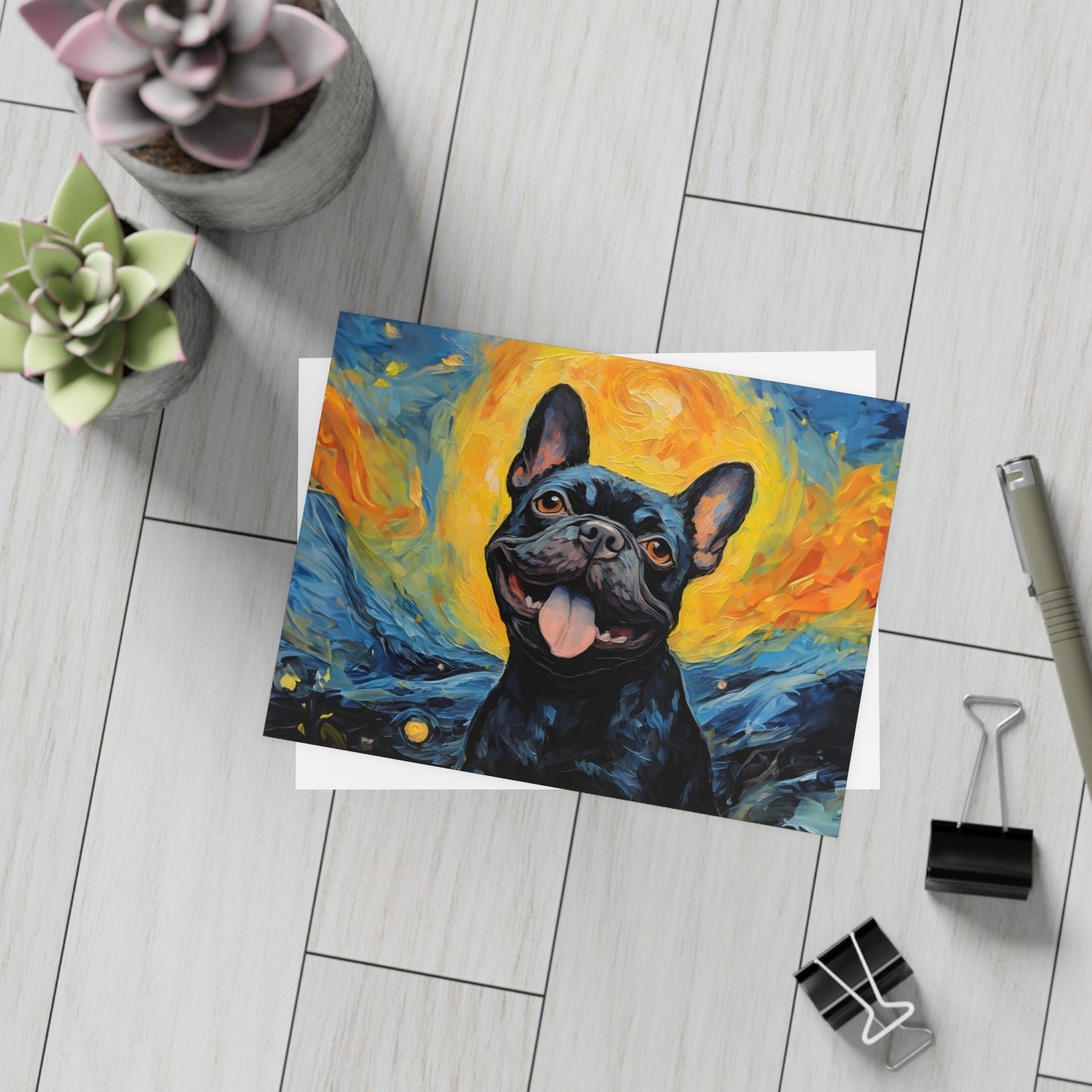 French Bulldog Van Gogh Postcards