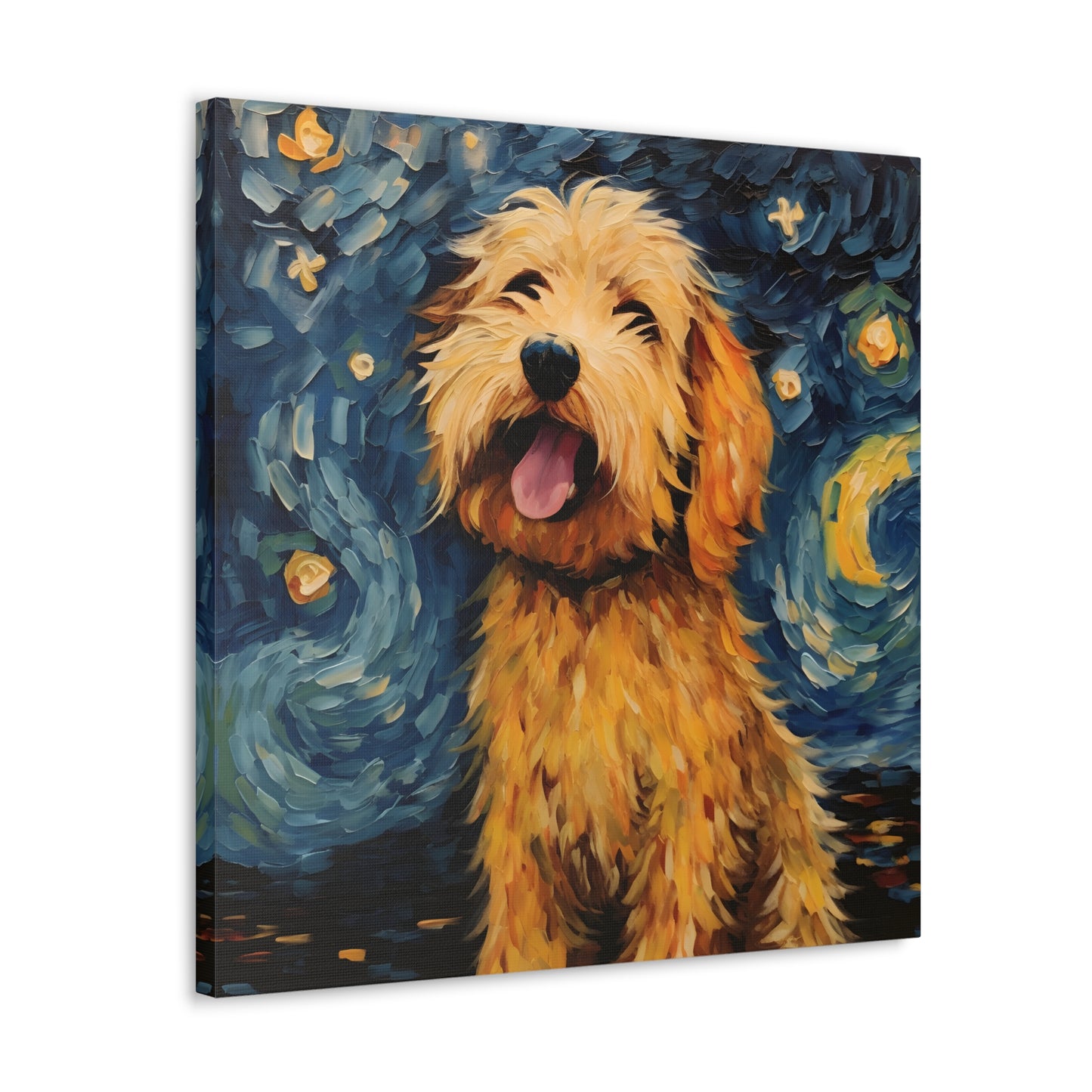 Golden Doodle Van Gogh Canvas Print