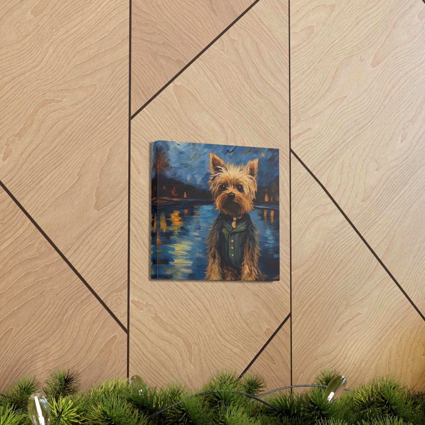 Yorkie Van Gogh Canvas Print