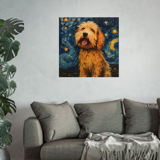 Golden Doodle van Gogh Giclée