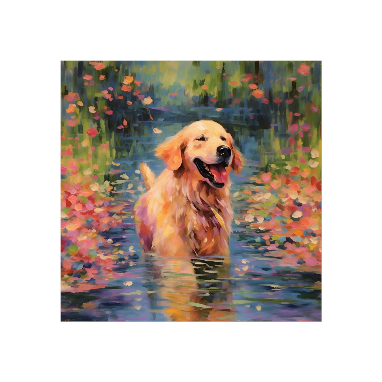 Golden Retriever Monet Giclée Print