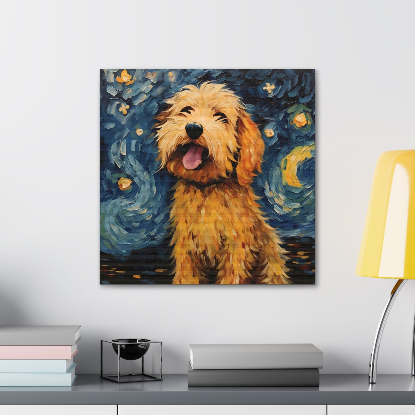 Golden Doodle Van Gogh Canvas Print