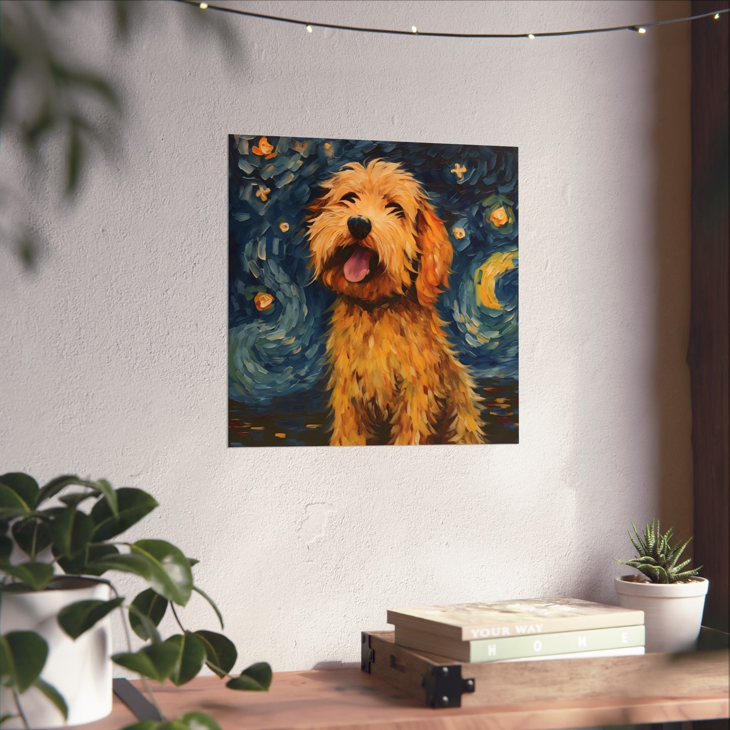 Golden Doodle van Gogh Giclée