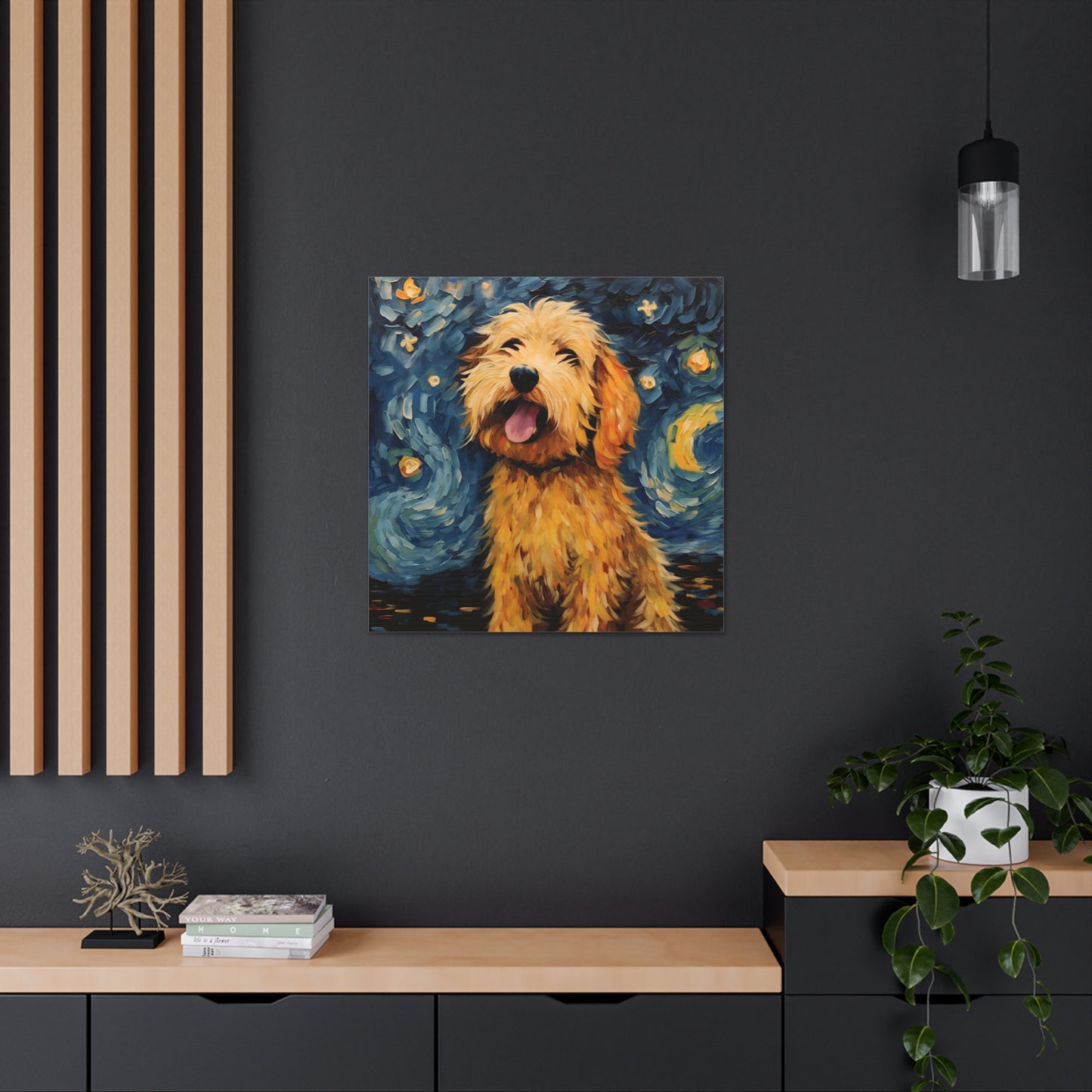 Golden Doodle Van Gogh Canvas Print