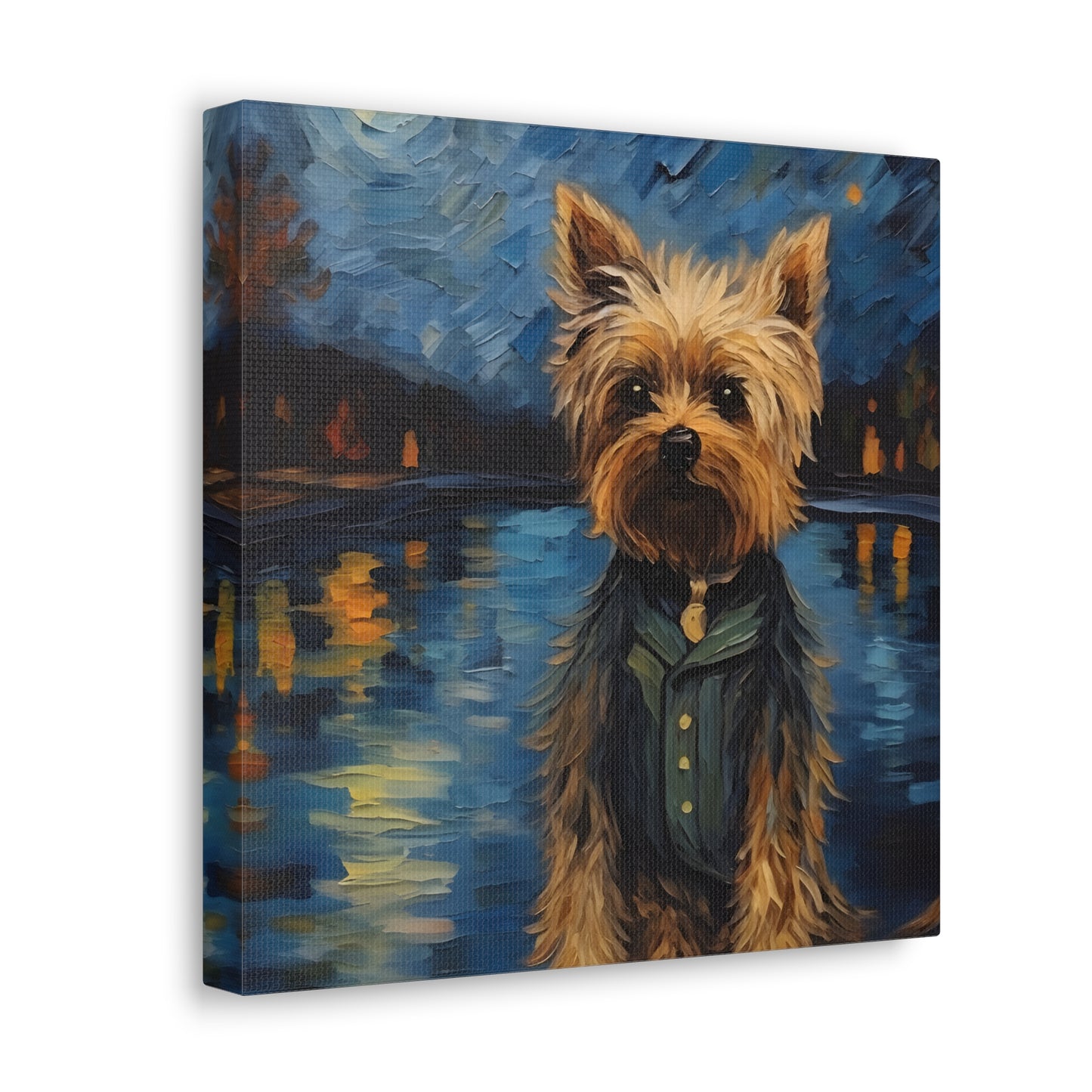 Yorkie Van Gogh Canvas Print