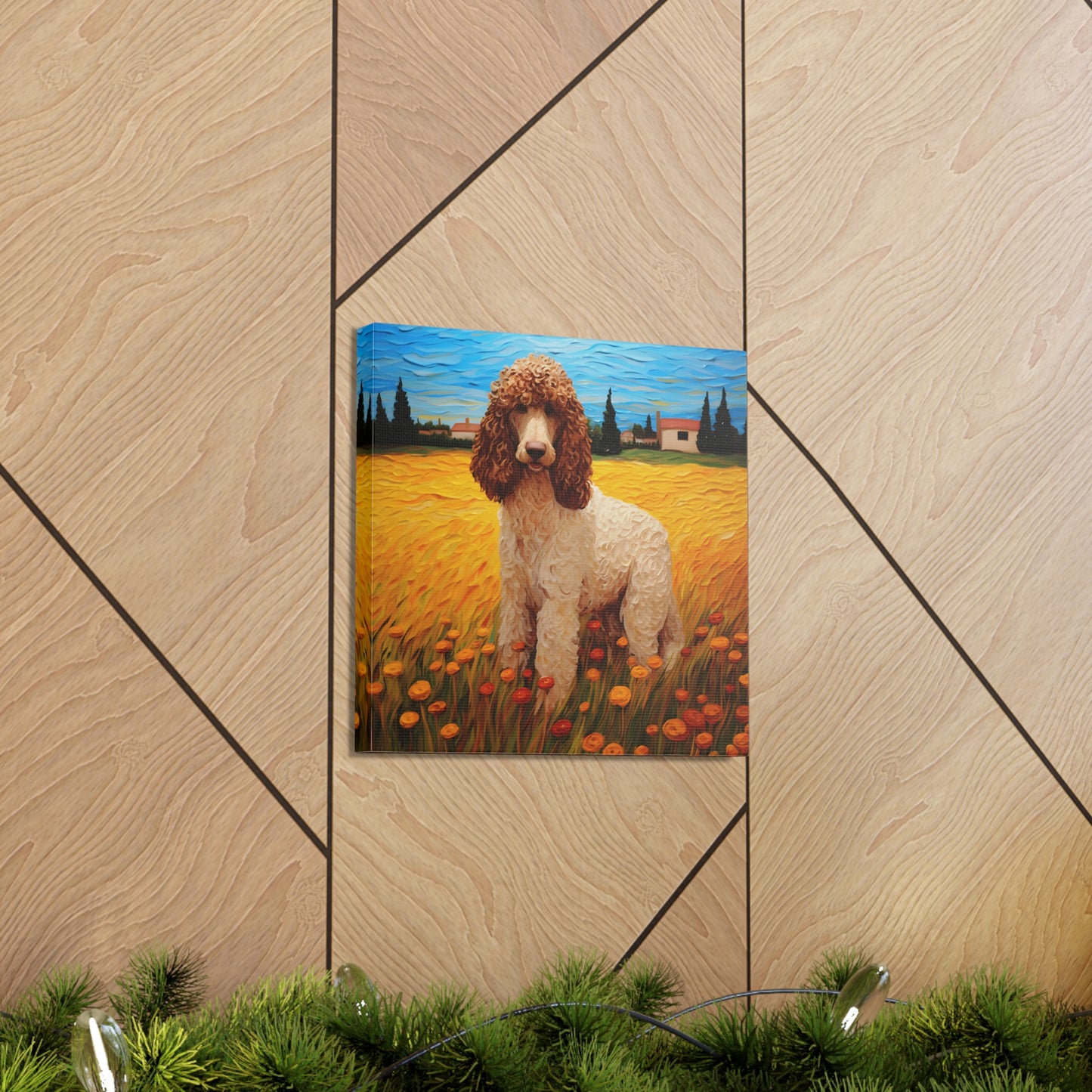 Standard Poodle Van Gogh Canvas Print