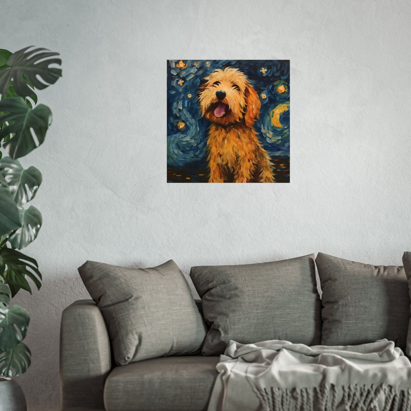 Golden Doodle van Gogh Giclée