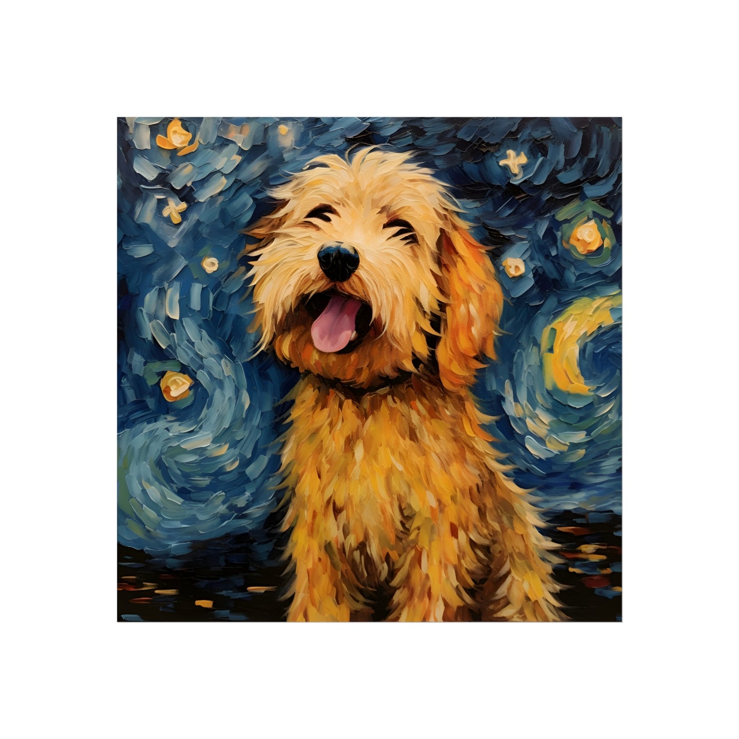 Golden Doodle van Gogh Giclée