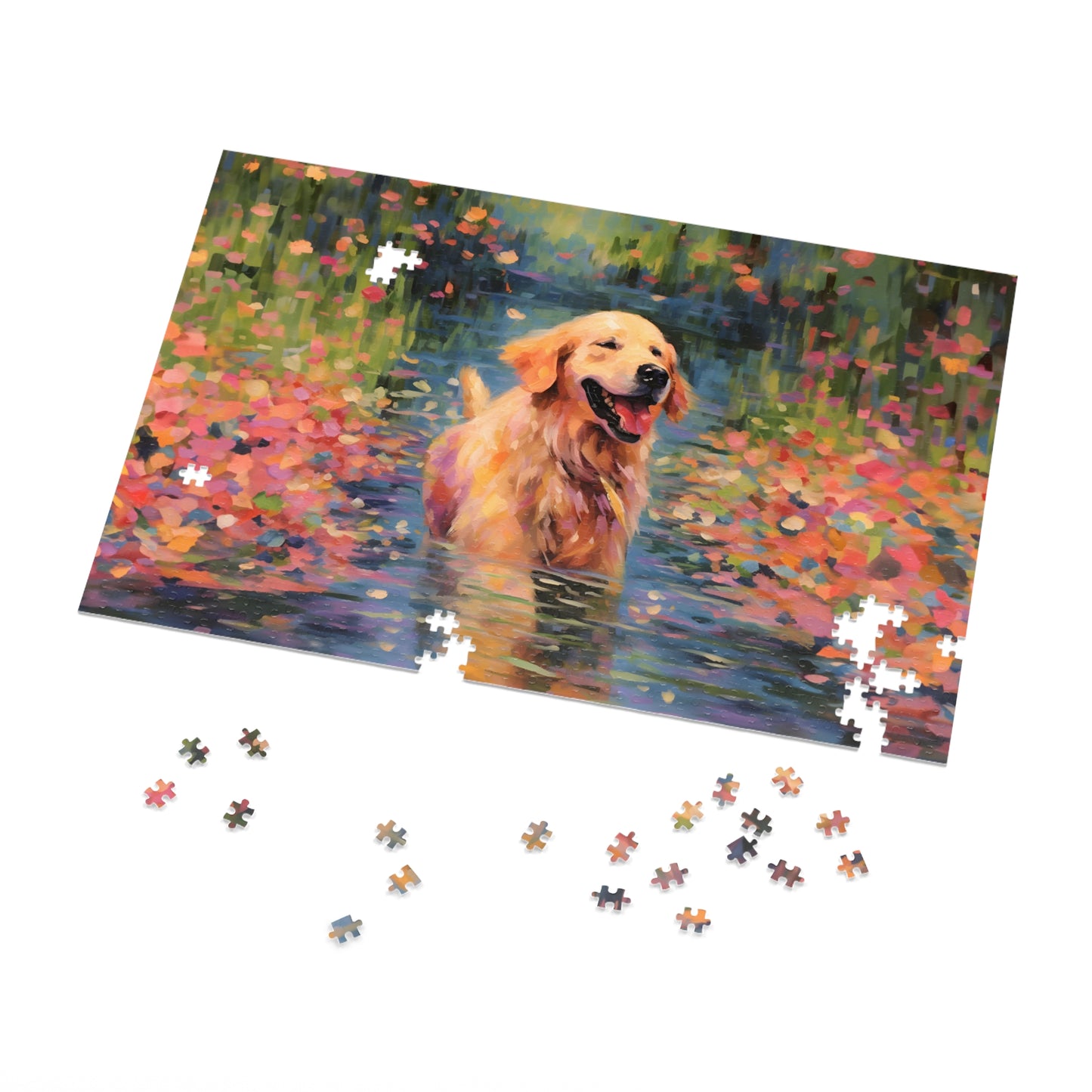 Golden Retriever Monet Puzzle (30, 110, 252, 500,1000-Piece)