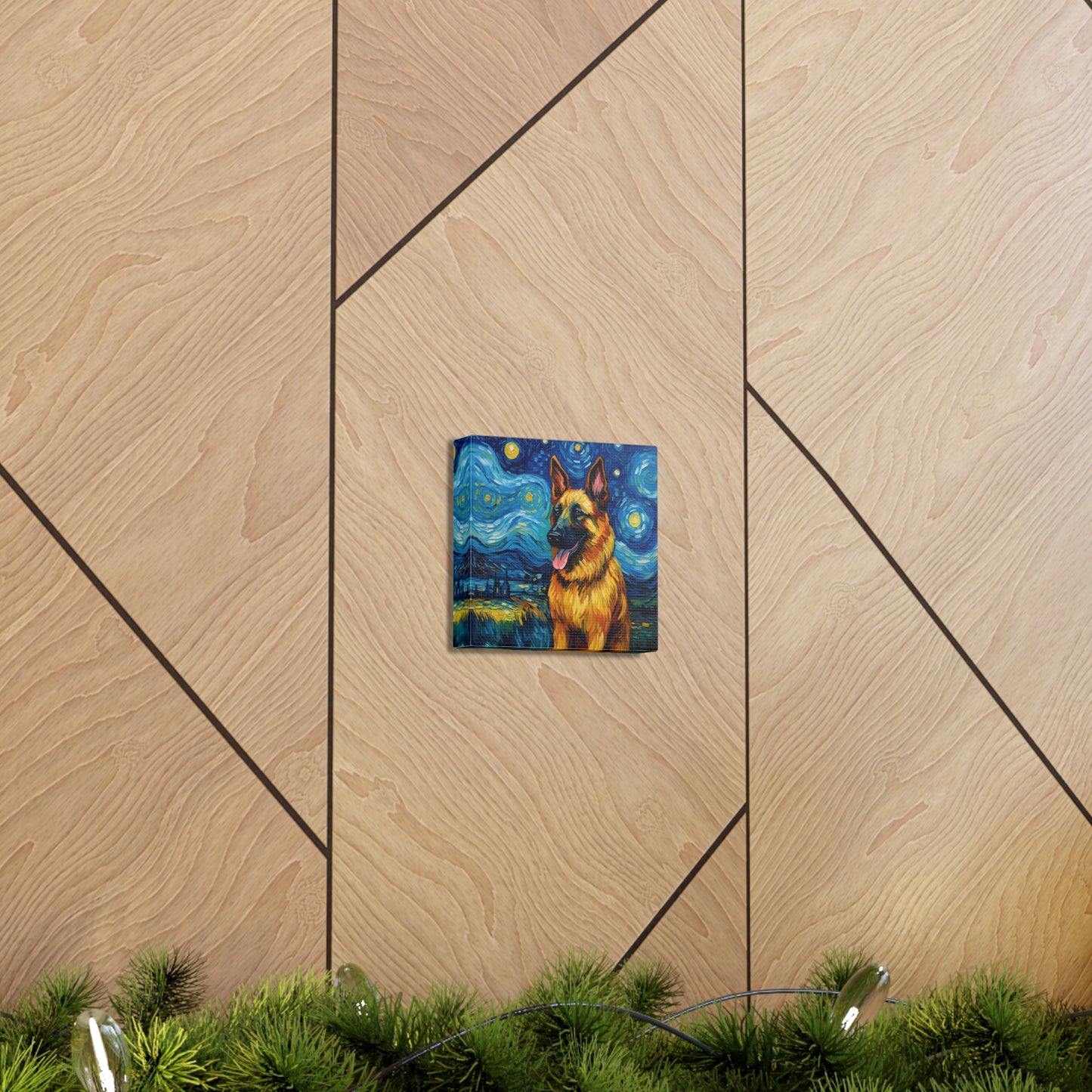 German Shepherd Van Gogh Canvas Print