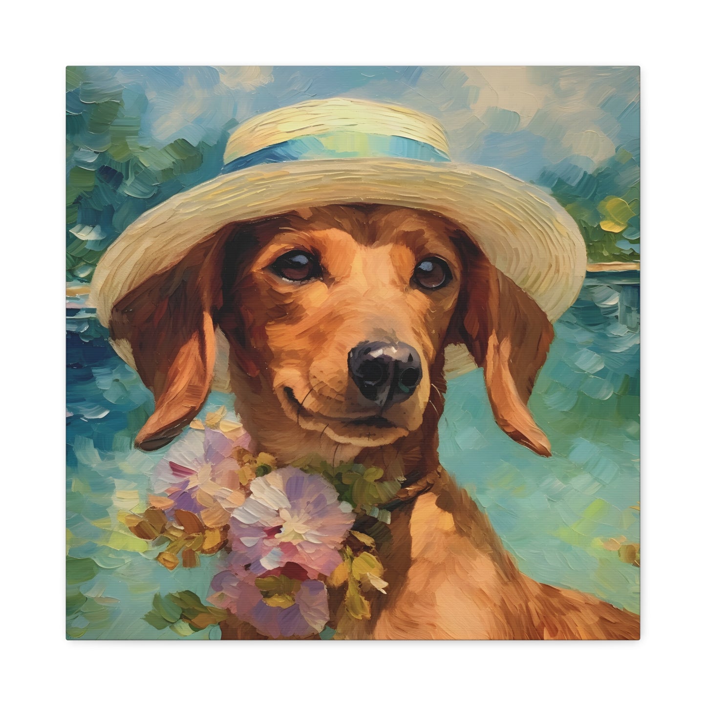 Dachshund Monet Canvas Print