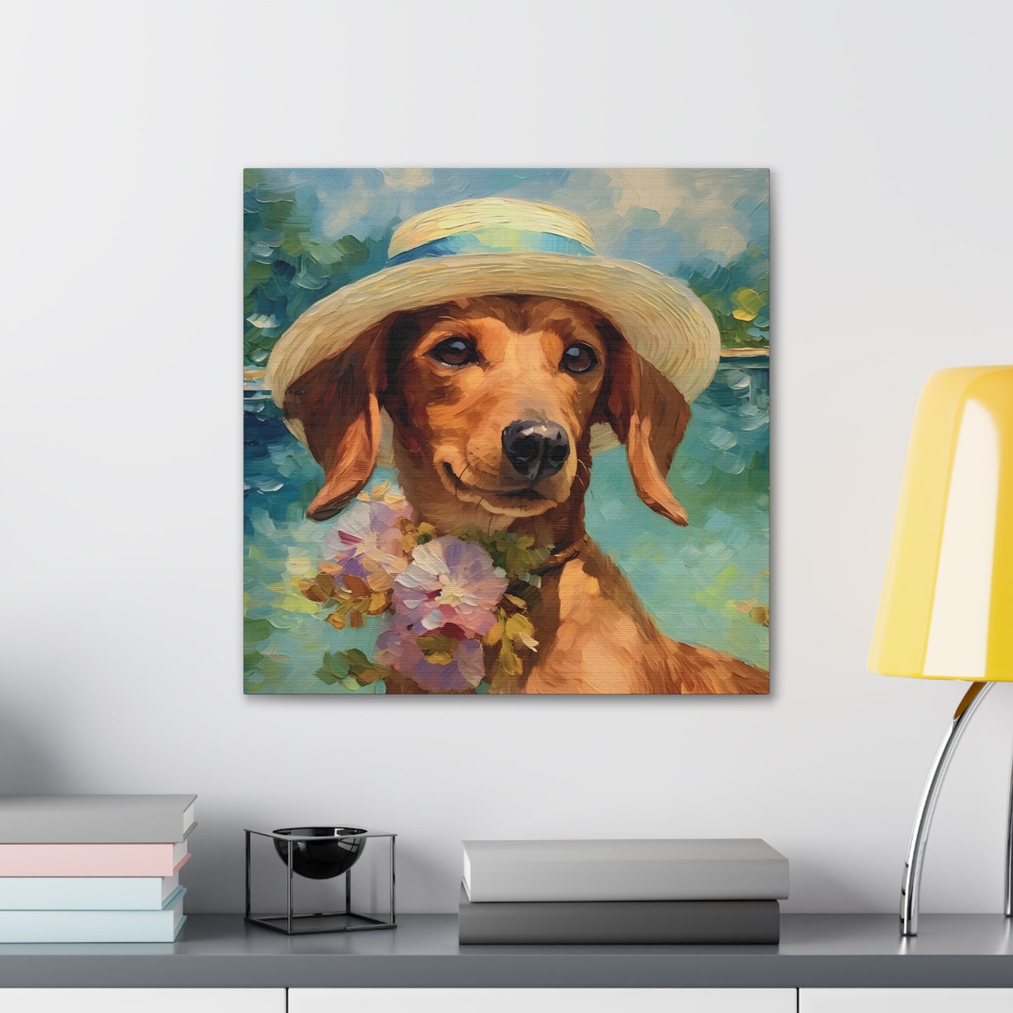 Dachshund Monet Canvas Print