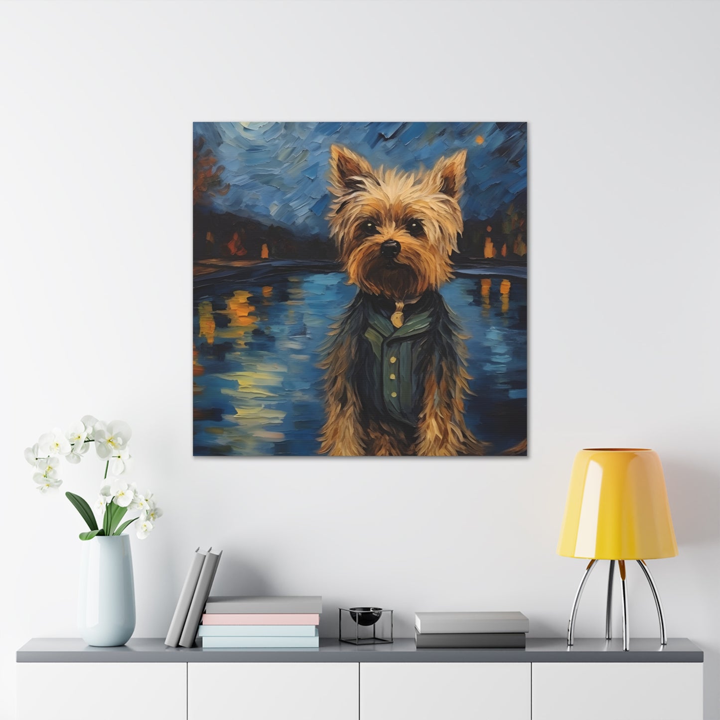 Yorkie Van Gogh Canvas Print