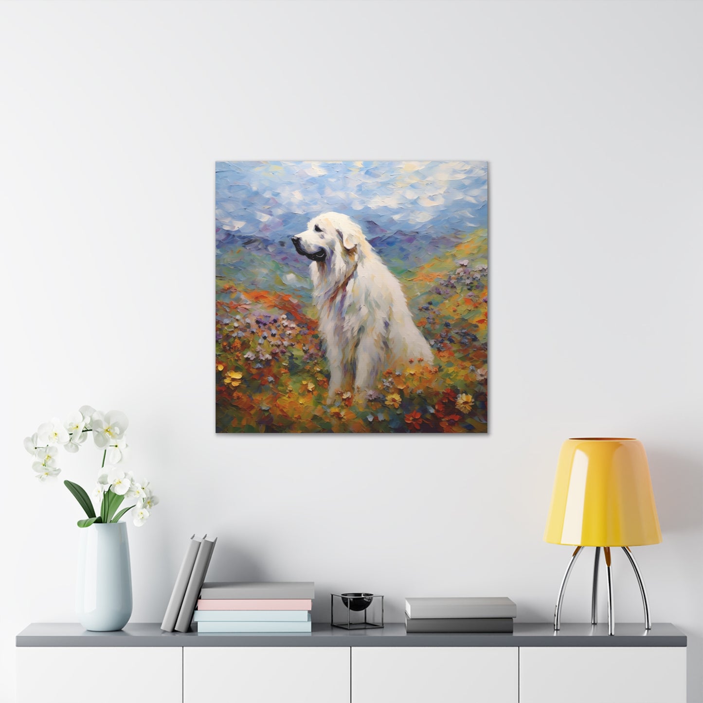 Great Pyrenees Monet Canvas Print