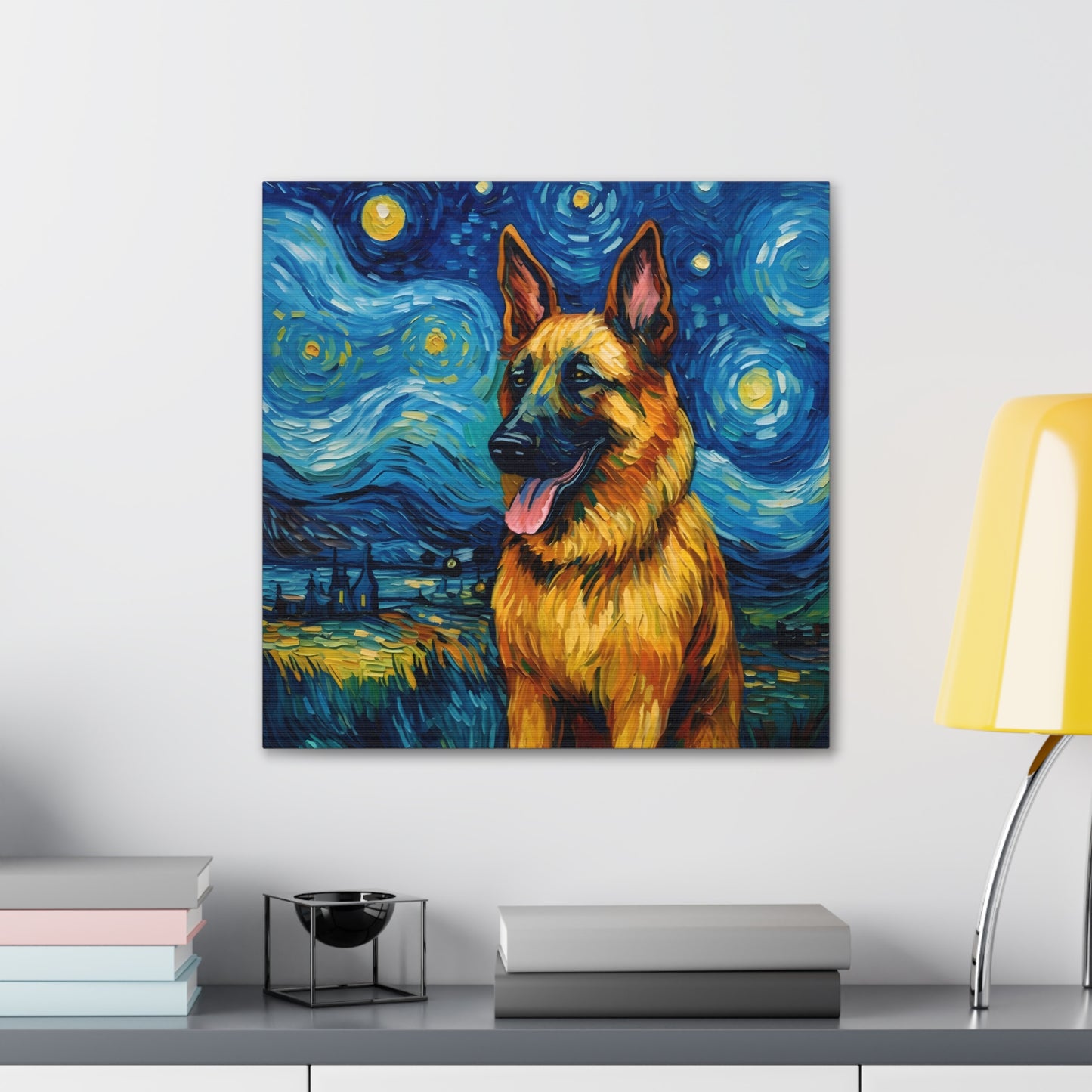 German Shepherd Van Gogh Canvas Print