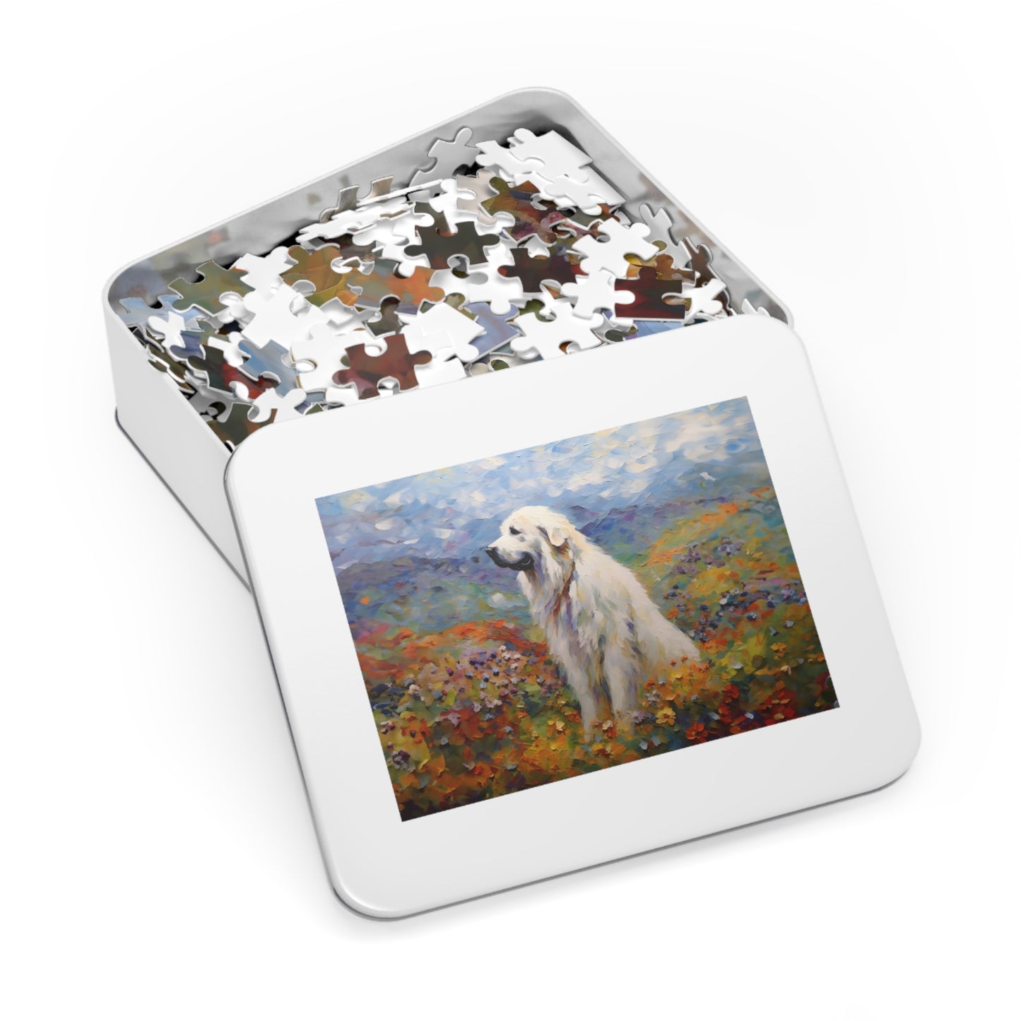 Great Pyrenees Monet Puzzle (30, 110, 252, 500,1000-Piece)