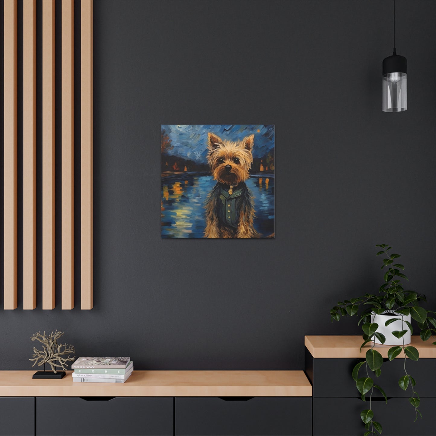 Yorkie Van Gogh Canvas Print