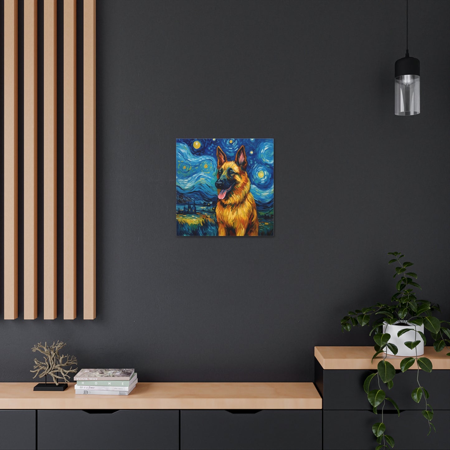 German Shepherd Van Gogh Canvas Print