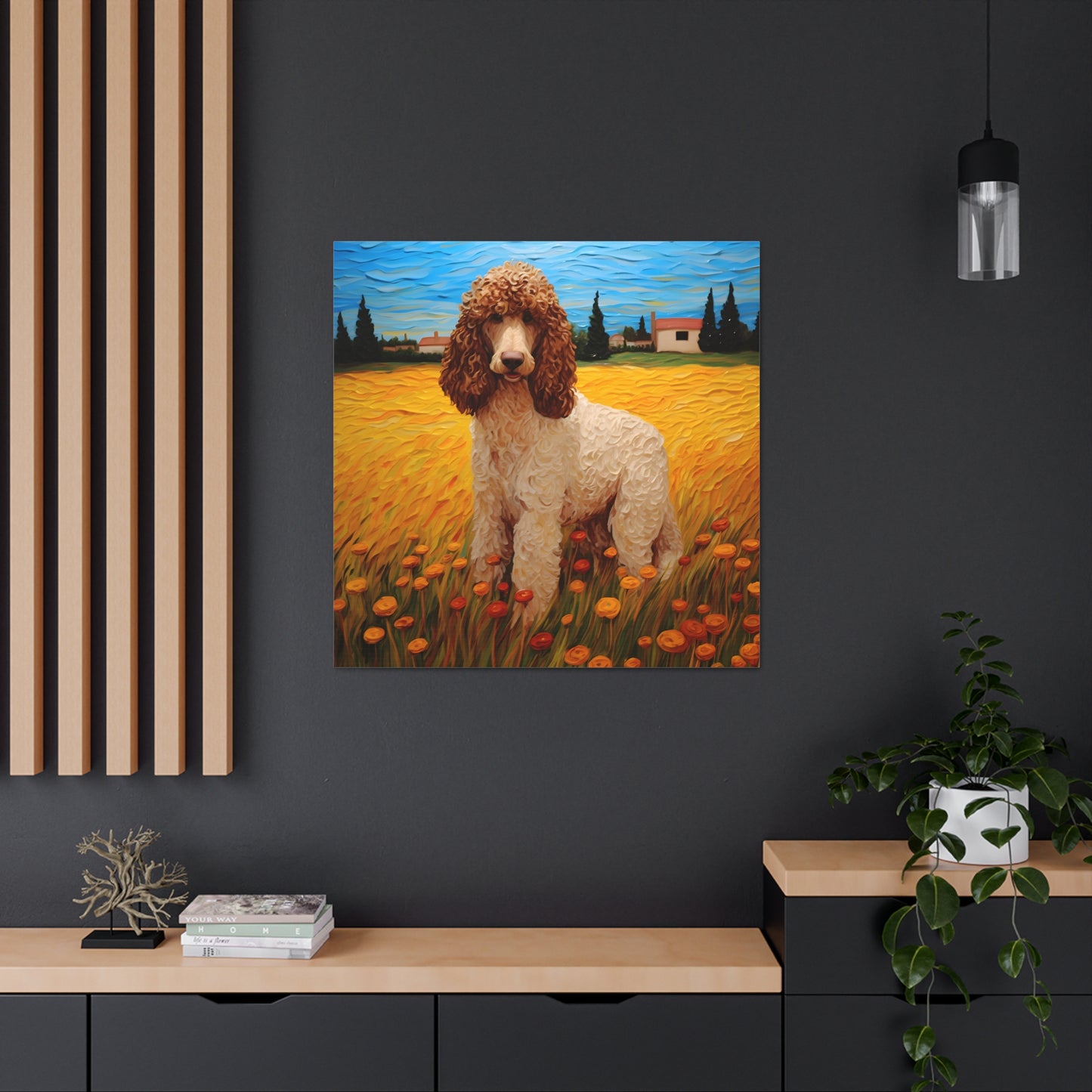 Standard Poodle Van Gogh Canvas Print