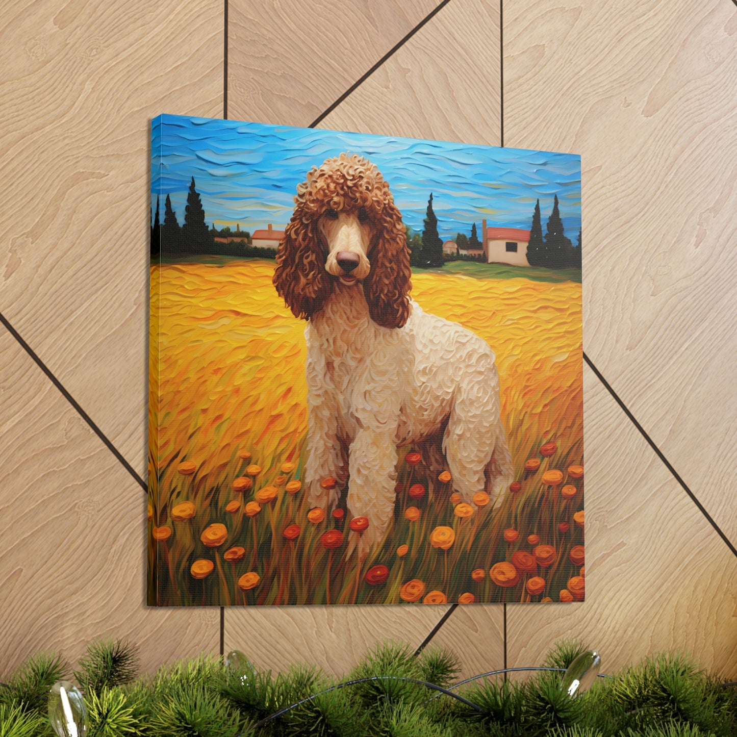 Standard Poodle Van Gogh Canvas Print