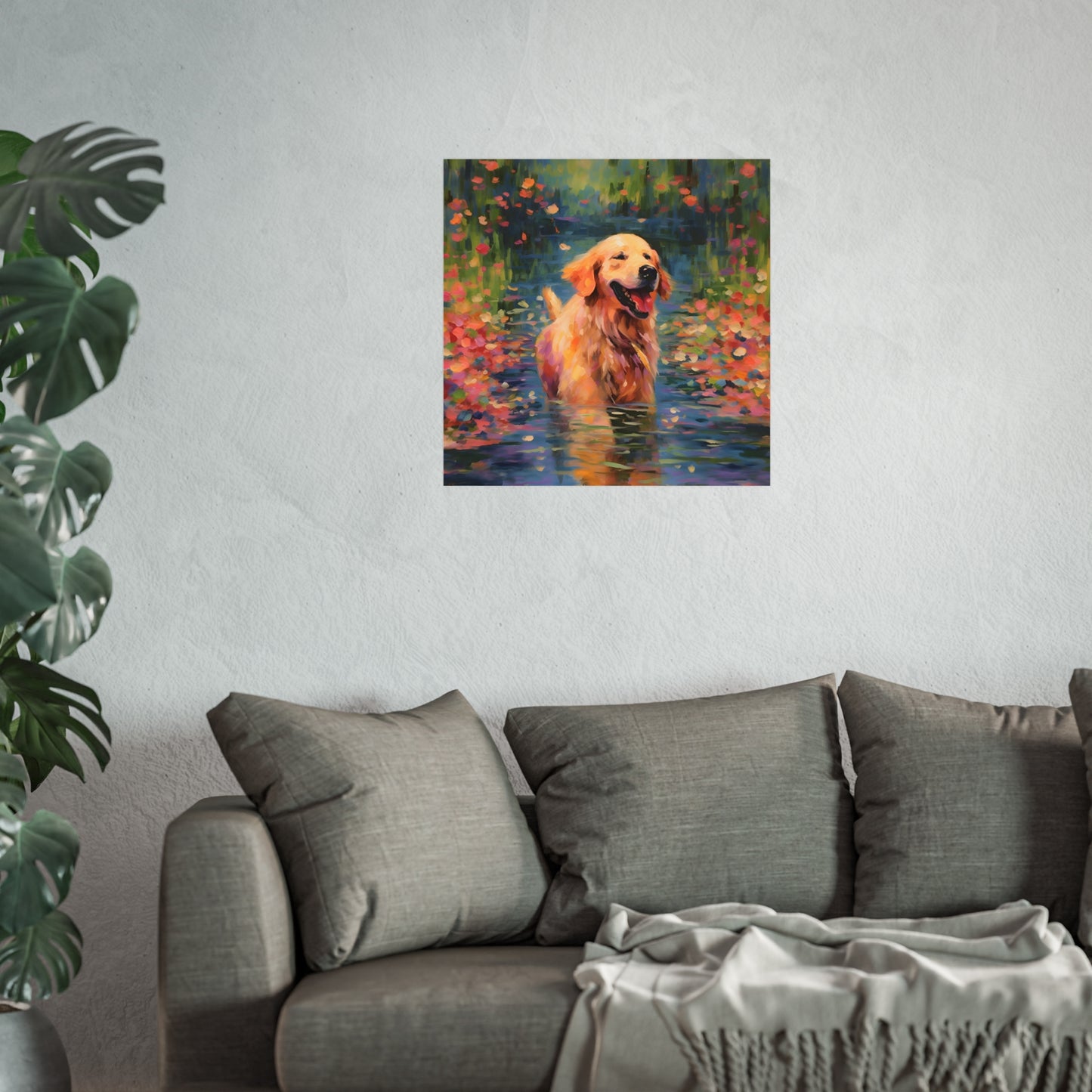 Golden Retriever Monet Giclée Print