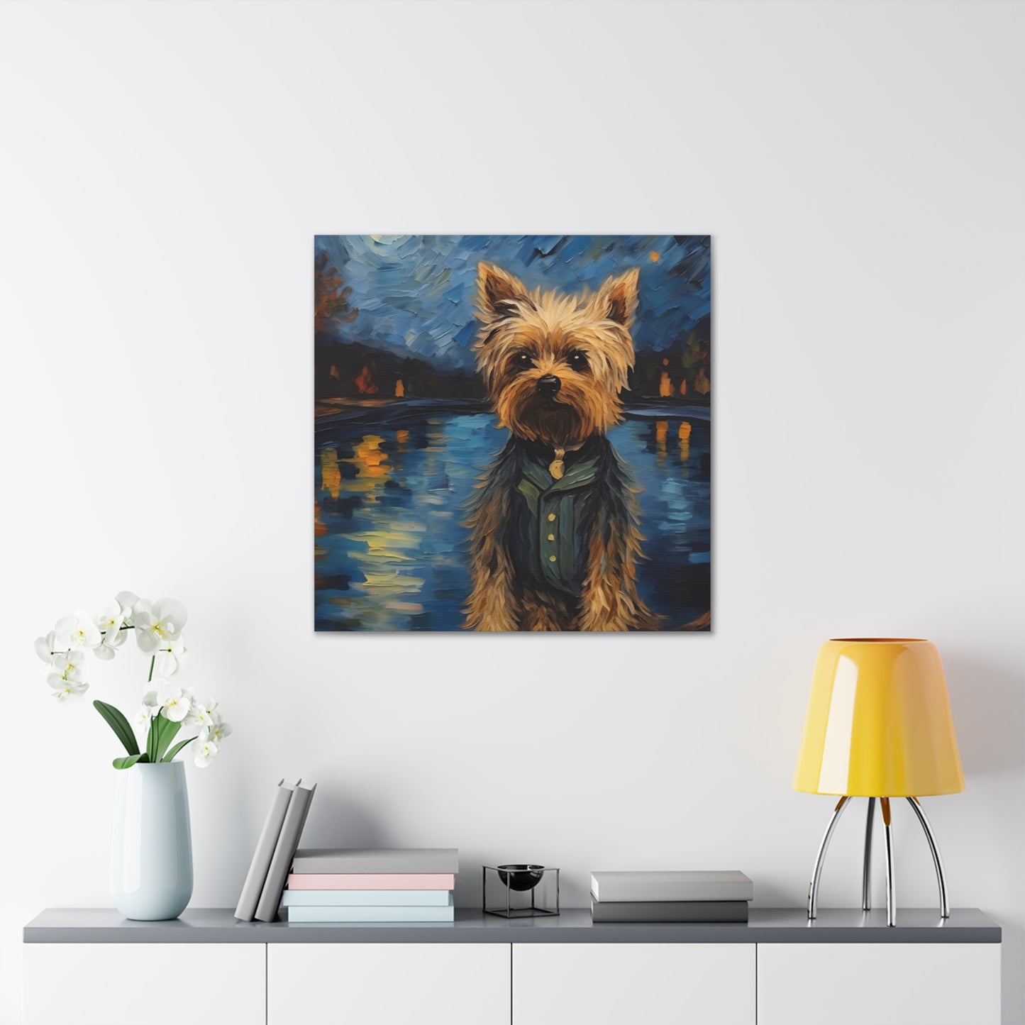 Yorkie Van Gogh Canvas Print