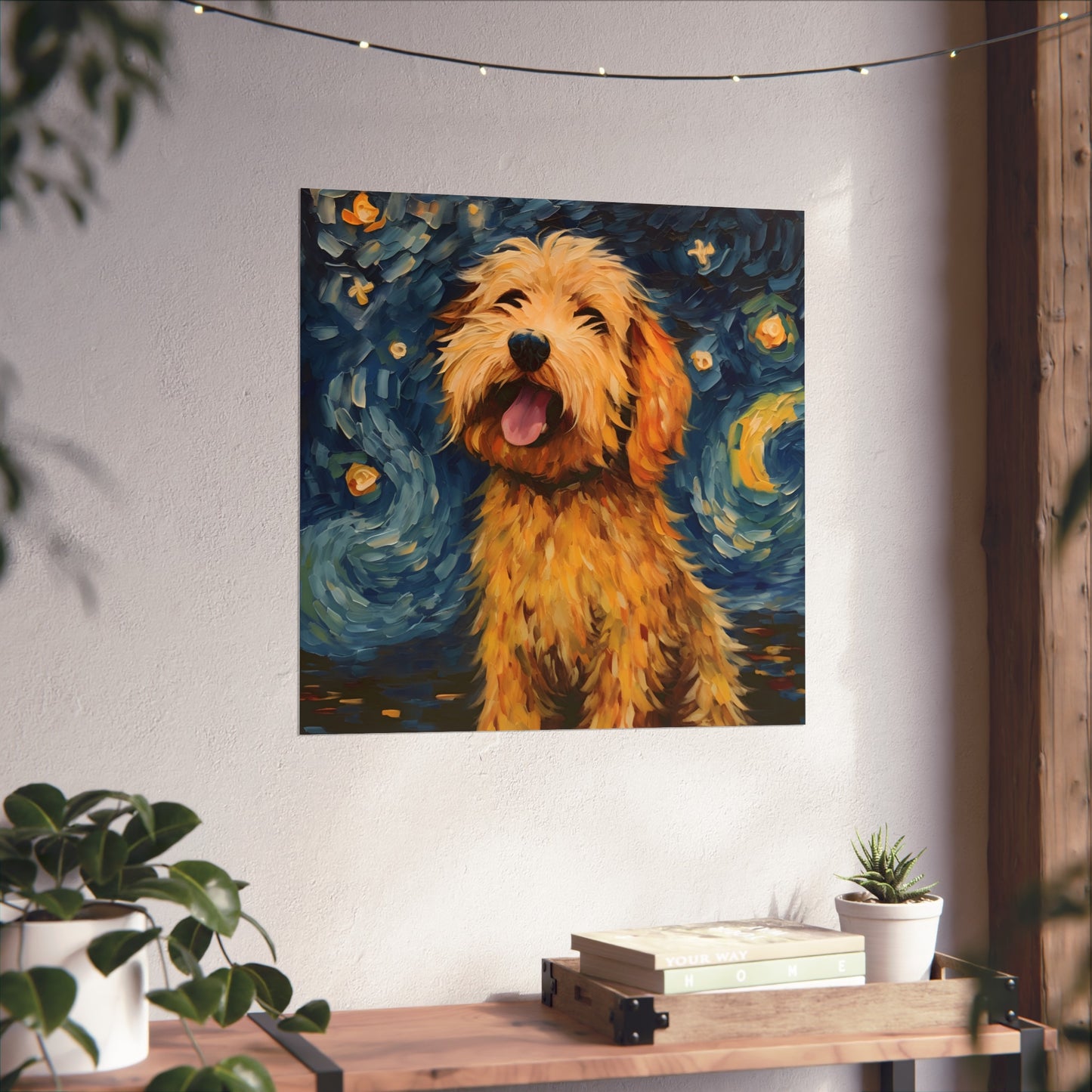 Golden Doodle van Gogh Giclée